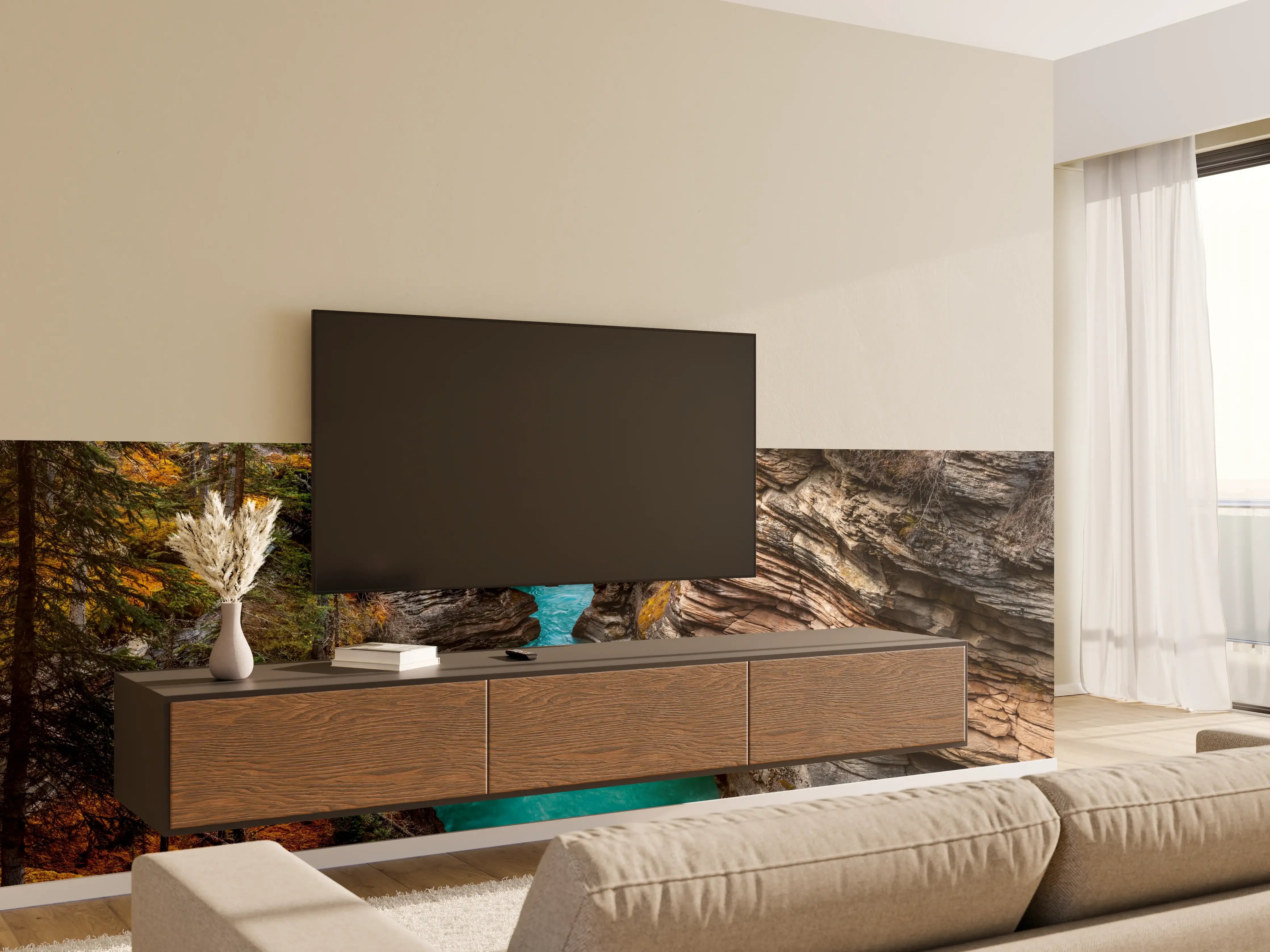 Wandverkleidung Wohnzimmer - Athabasca Wasserfälle - Kanada