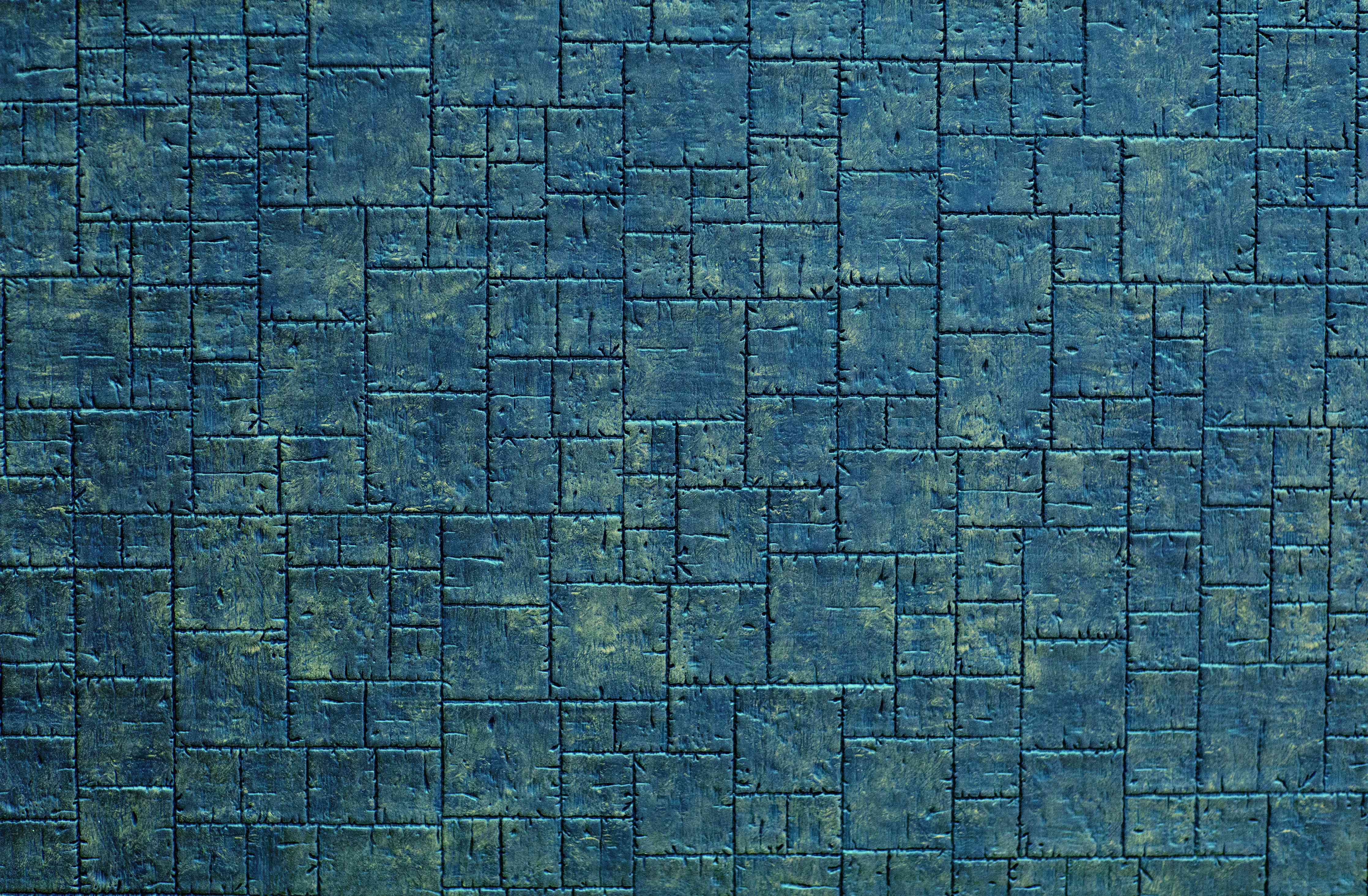 Wandverkleidung Wohnzimmer-Attraktive Pflasterstein-Muster in Blau