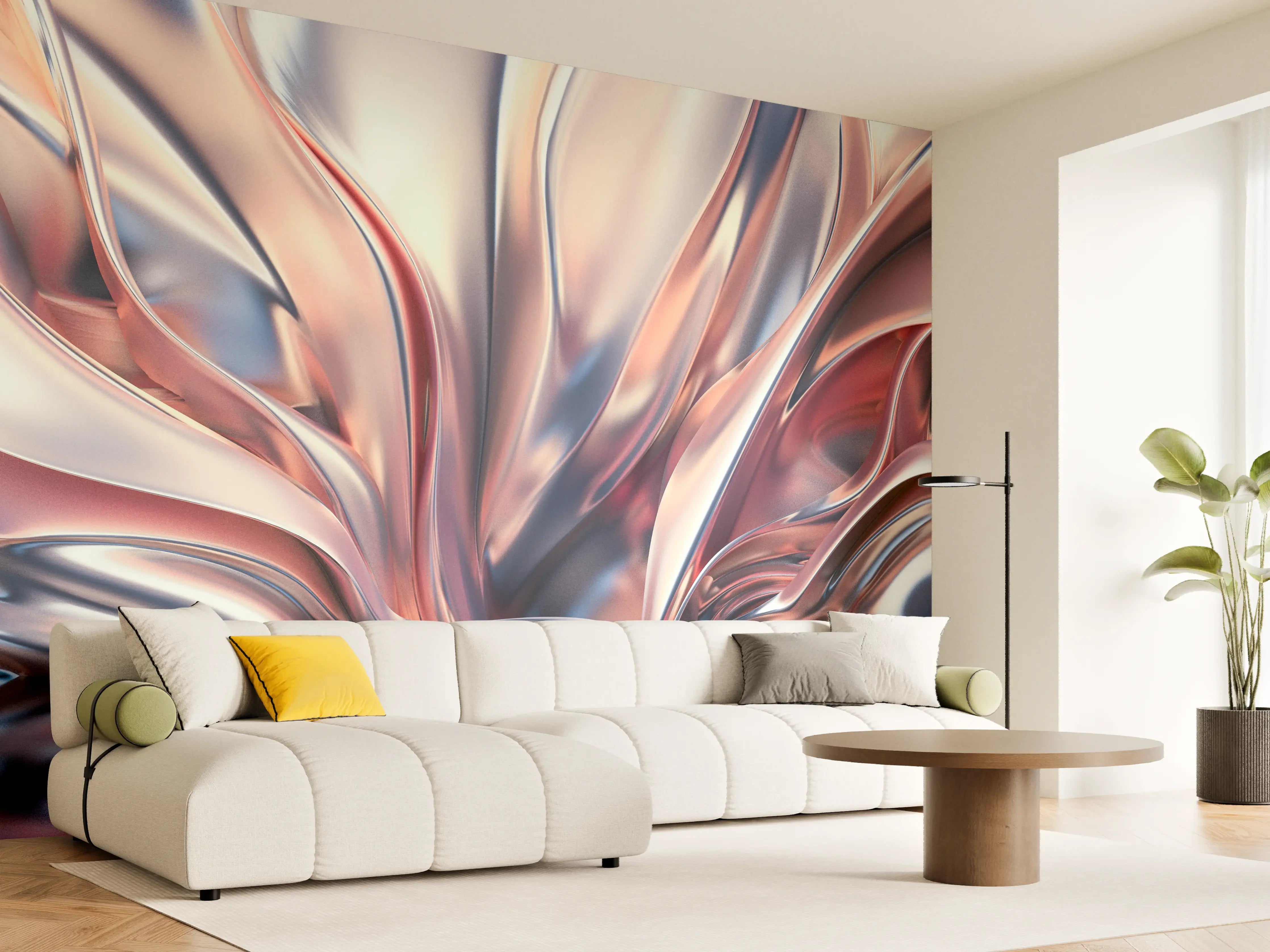Wandverkleidung Wohnzimmer - Attraktives, modernes Metallkunstwerk