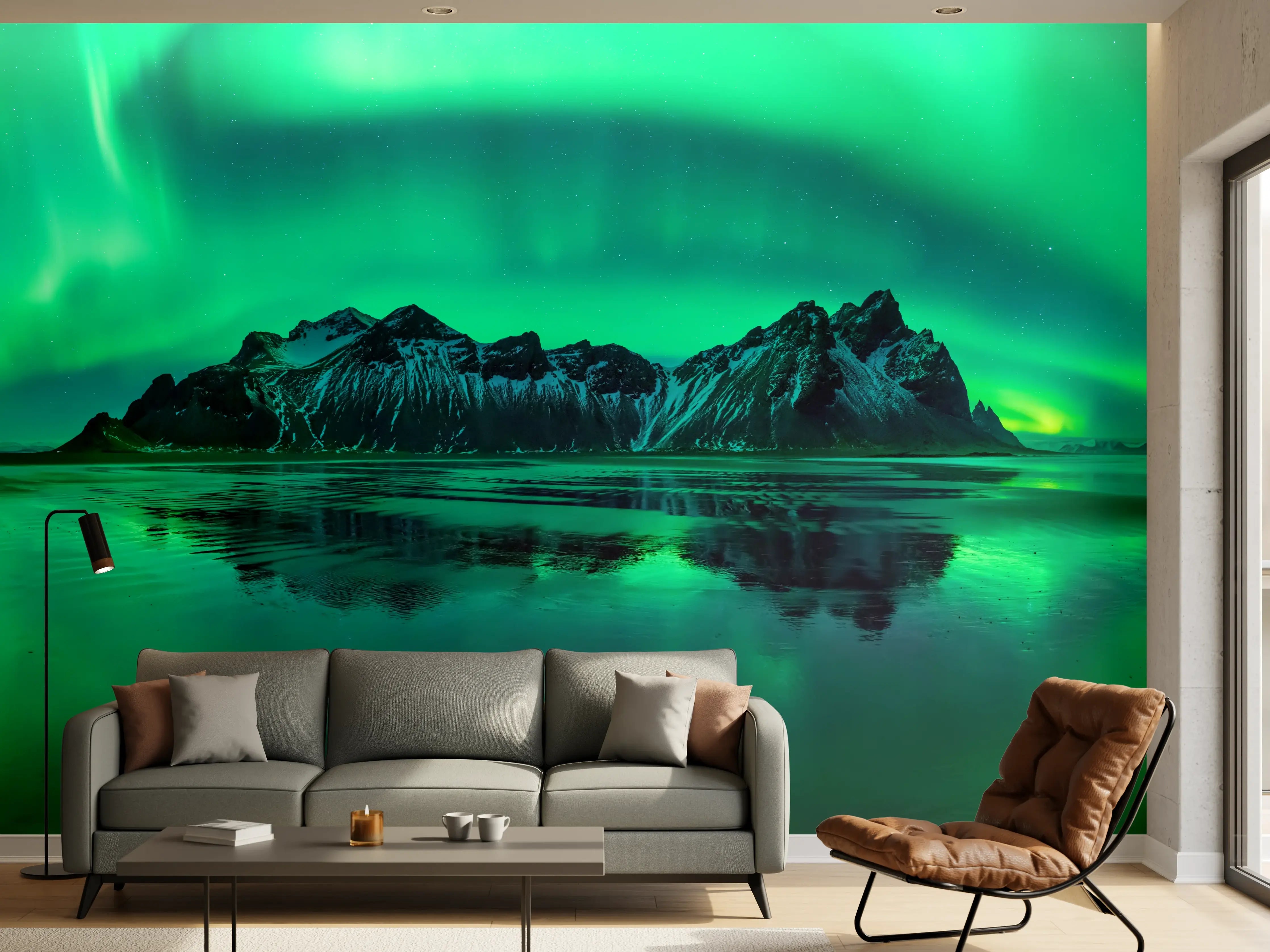 Wandverkleidung Wohnzimmer - Aurora Stokksnes - Island