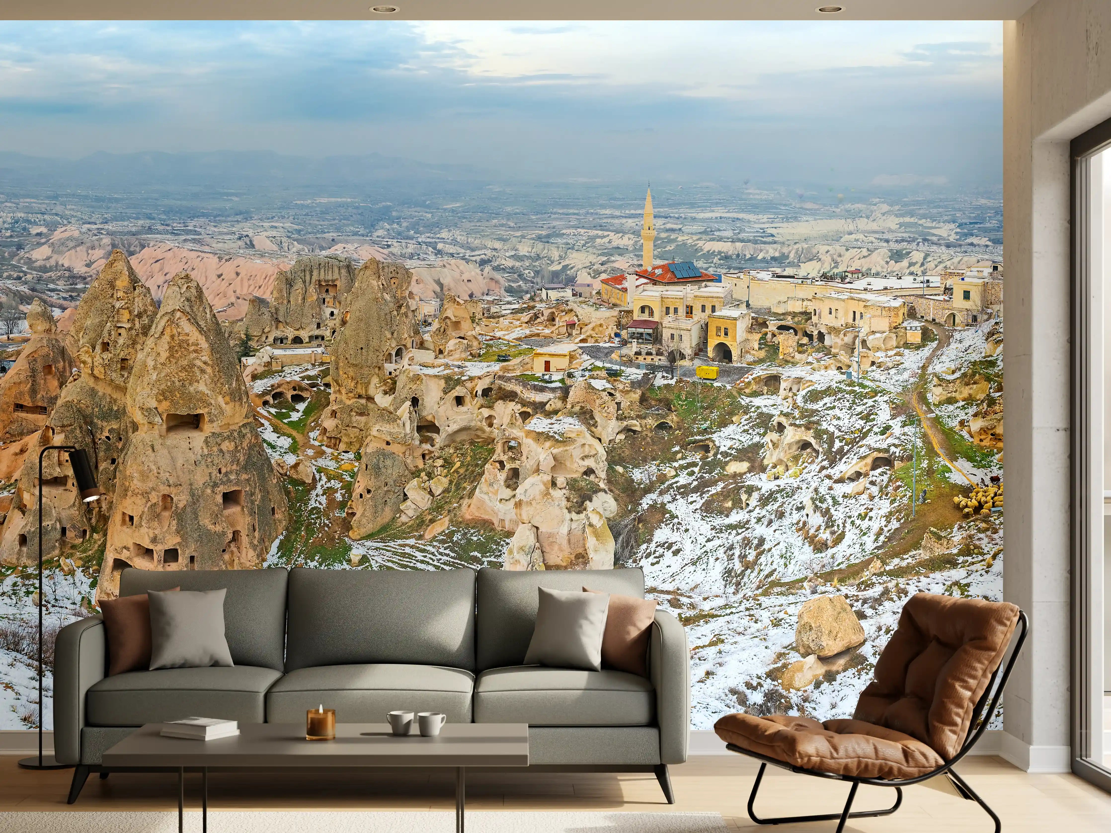 Wandverkleidung Wohnzimmer - Ausblick Kapadokien