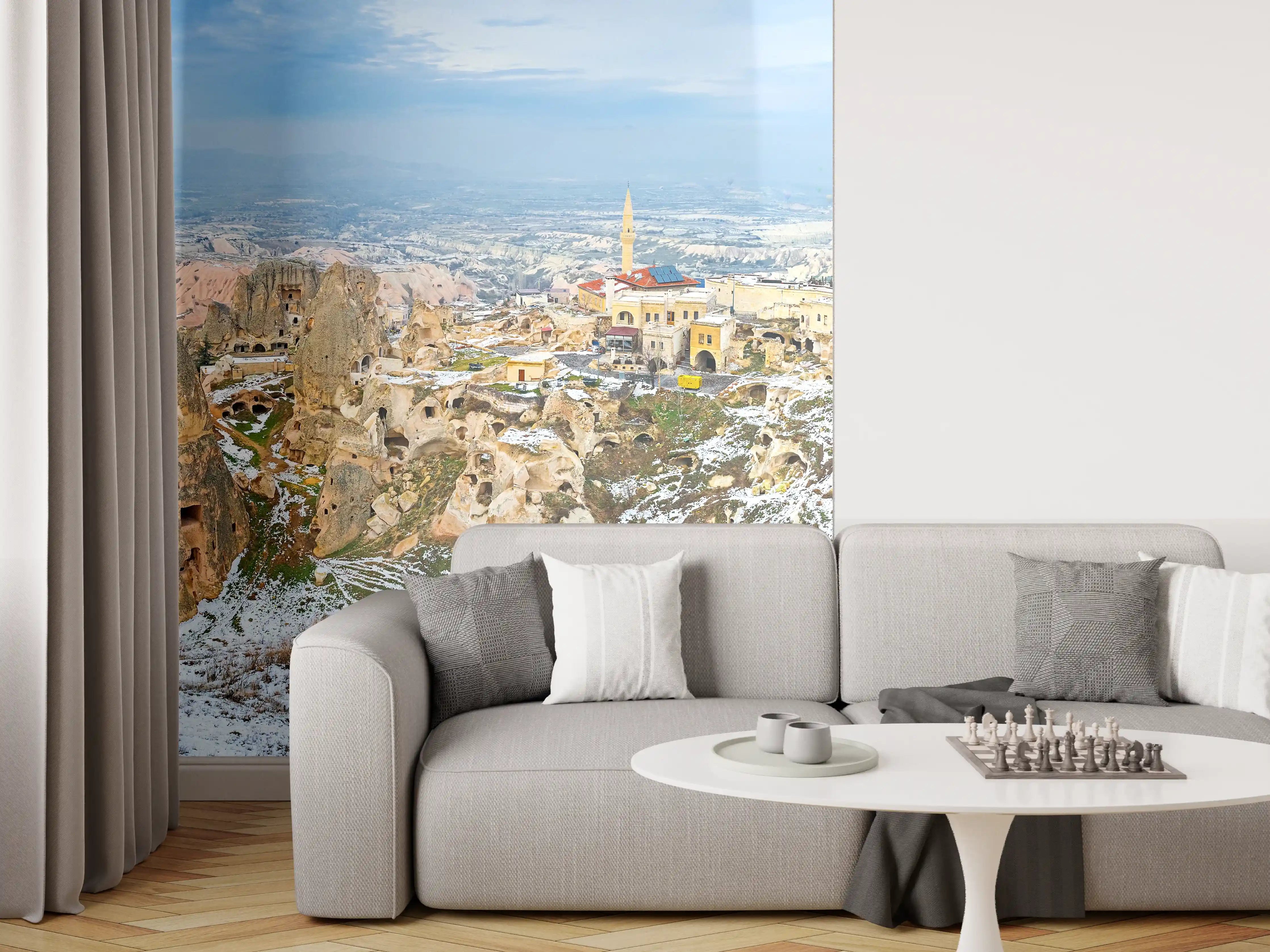 Wandverkleidung Wohnzimmer - Ausblick Kapadokien