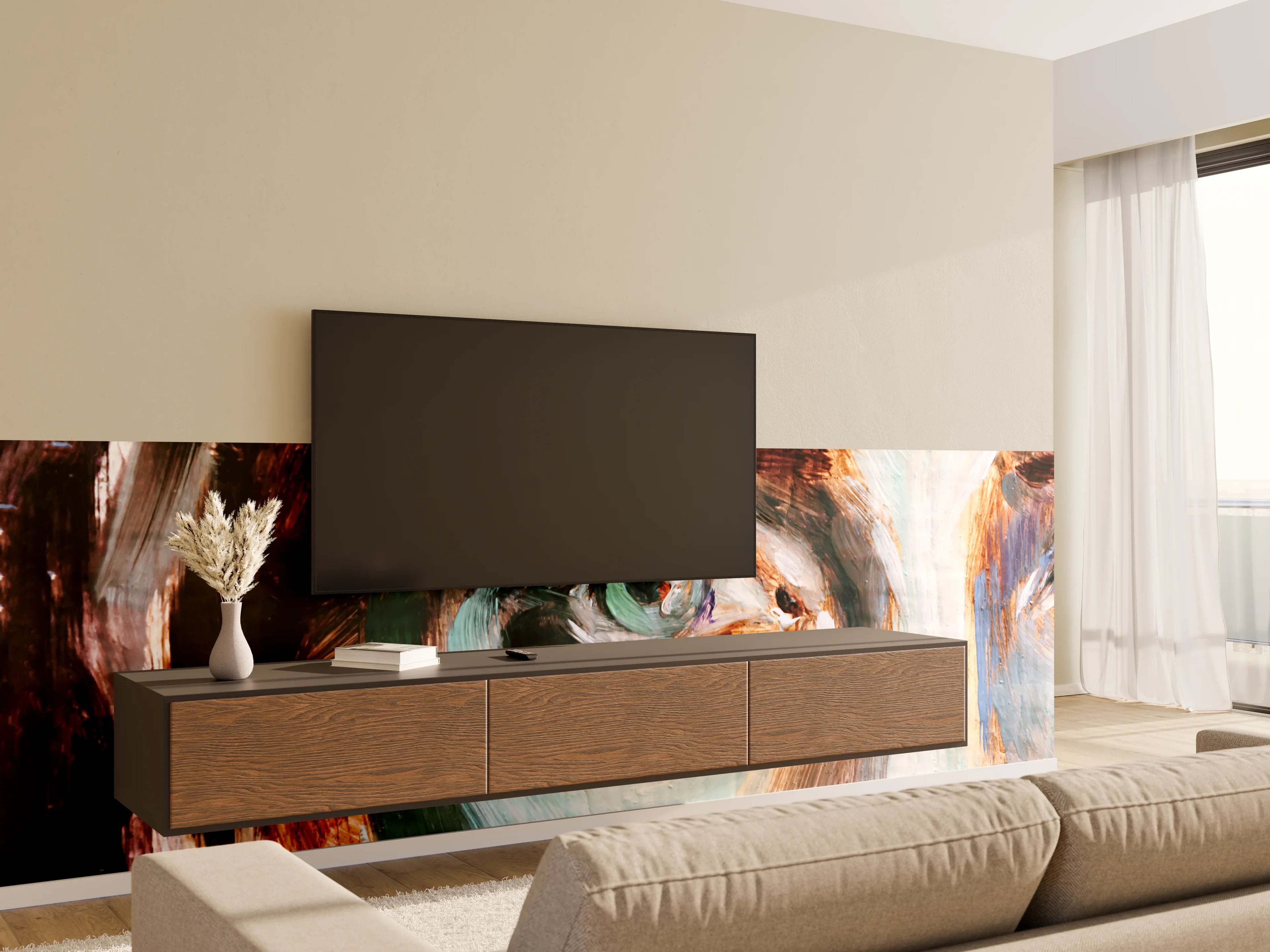 Wandverkleidung Wohnzimmer - Ausdrucksstarkes Porträt mit intensiven Augen