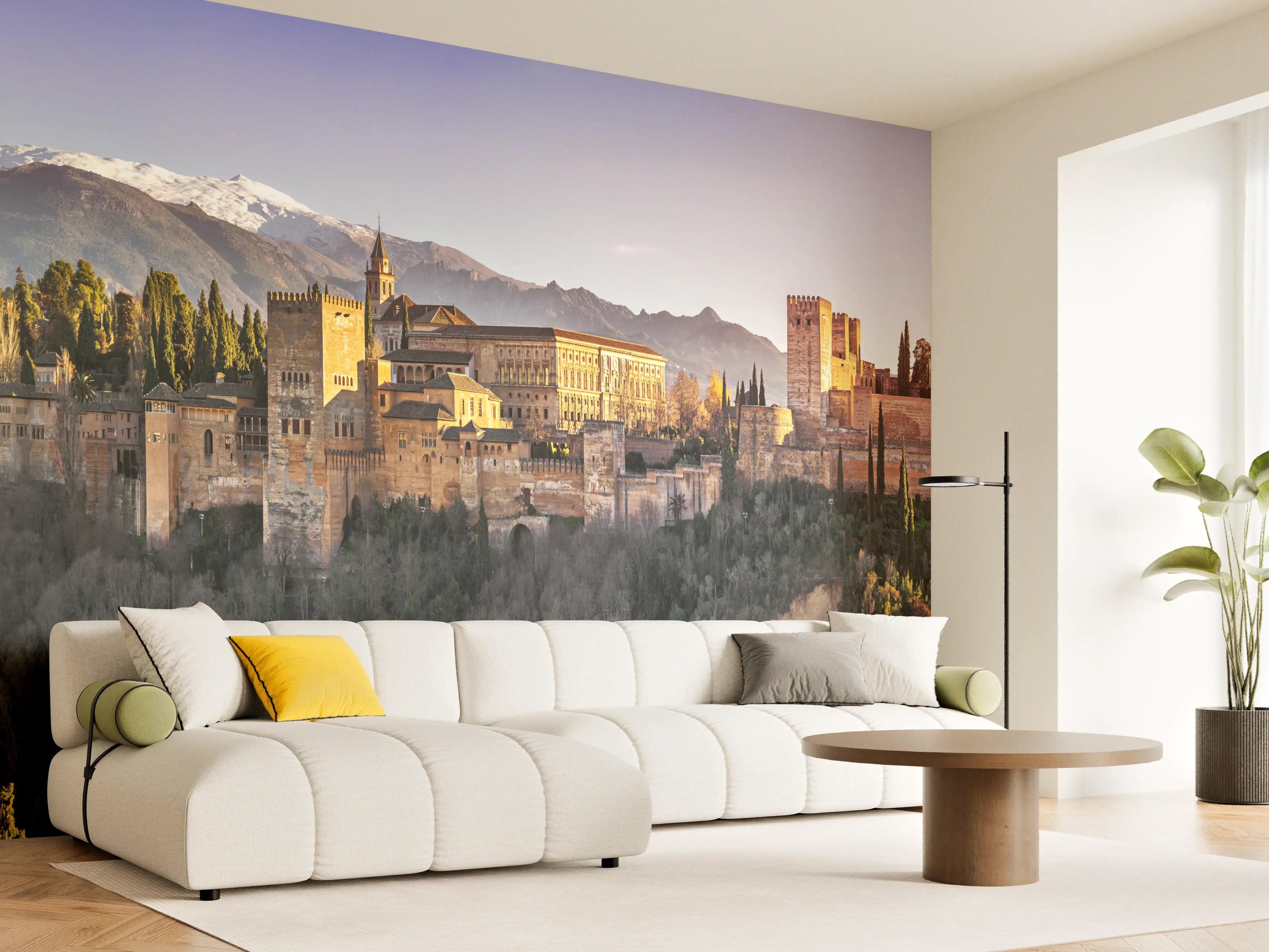 Wandverkleidung Wohnzimmer - Aussicht auf Alhambra mit Comares-Turm
