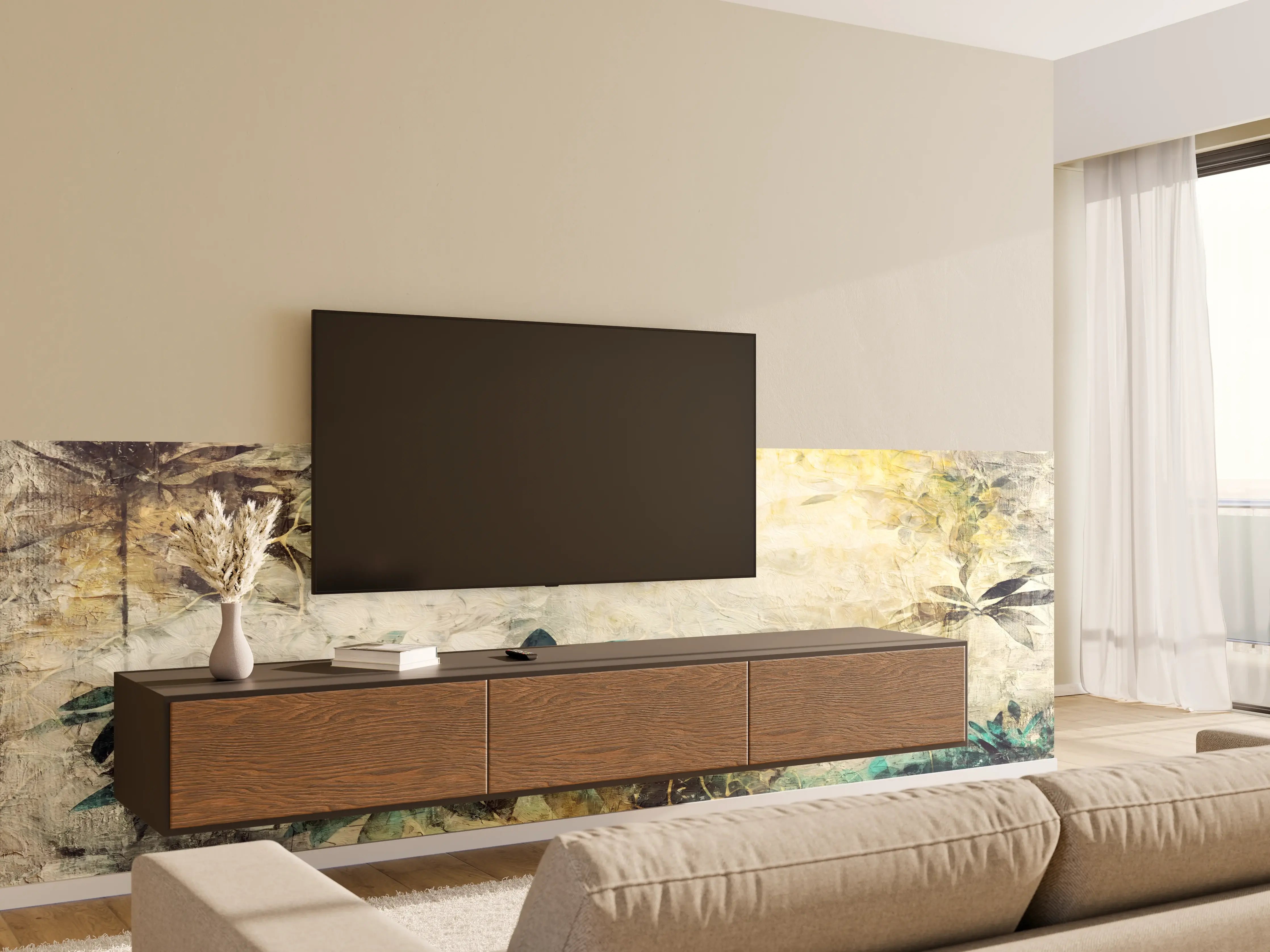 Wandverkleidung Wohnzimmer - Baumzweig Gemälde