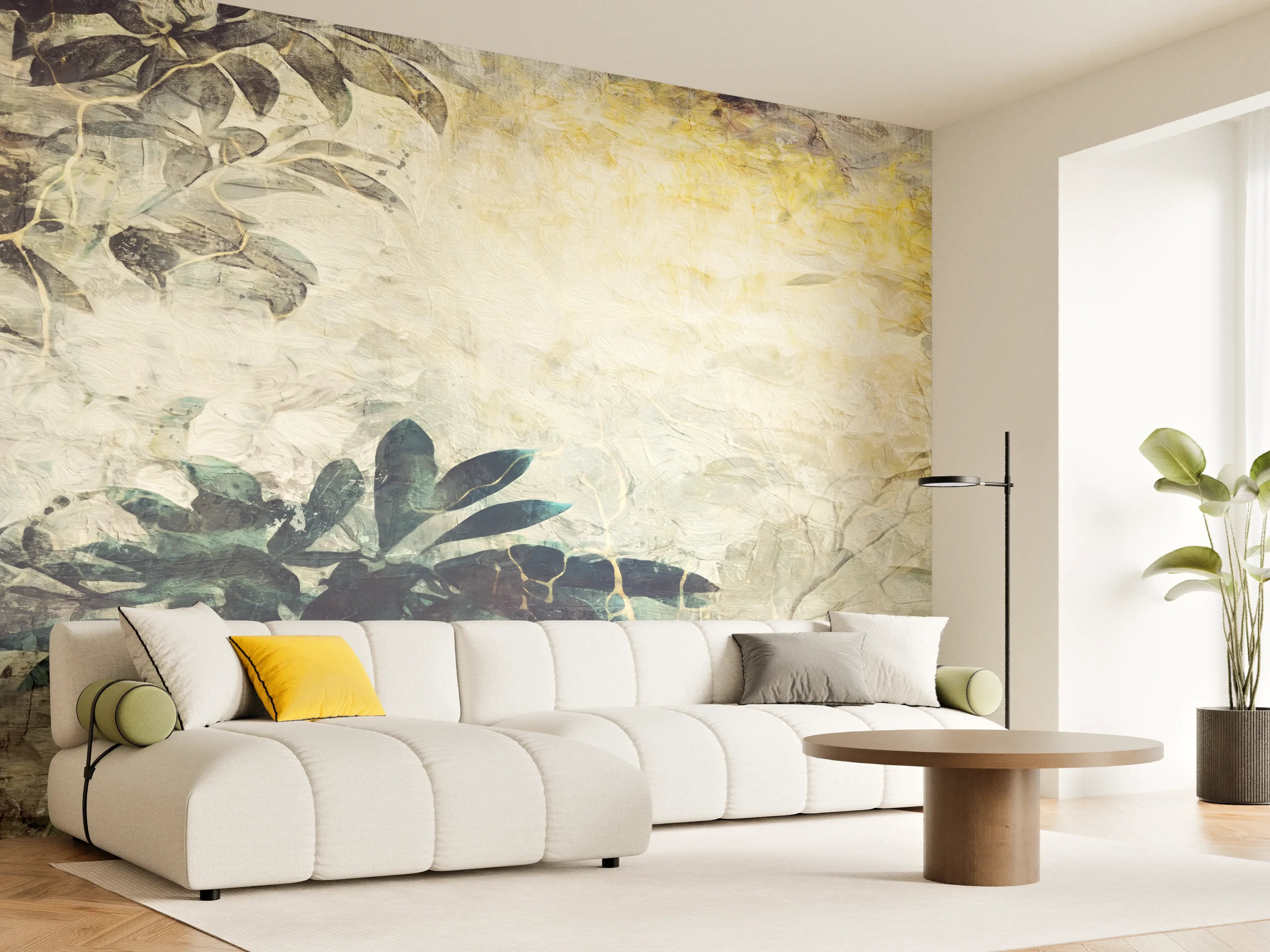 Wandverkleidung Wohnzimmer - Baumzweig Gemälde