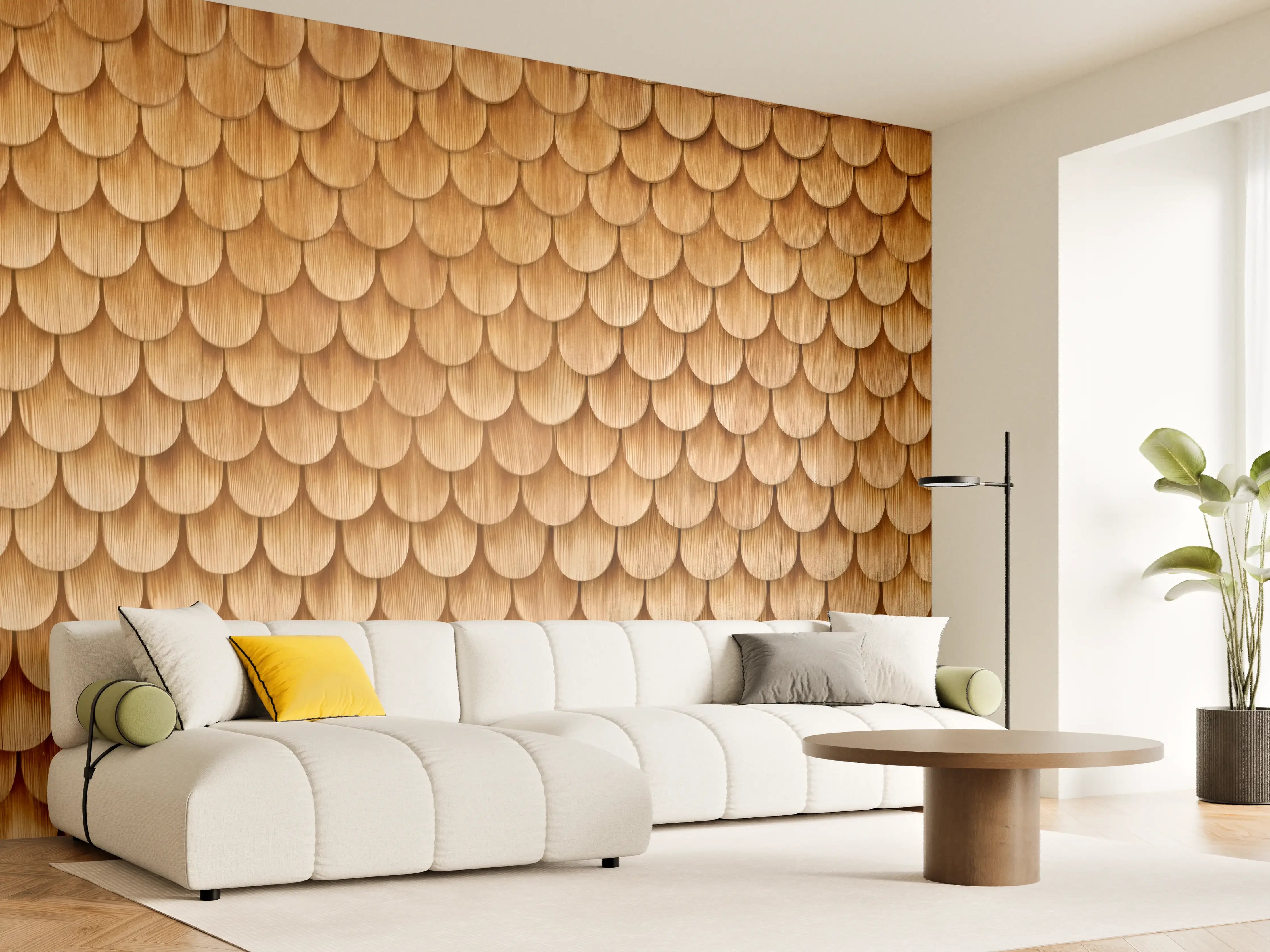 Wandverkleidung Wohnzimmer - Bayrische Holzschindeln