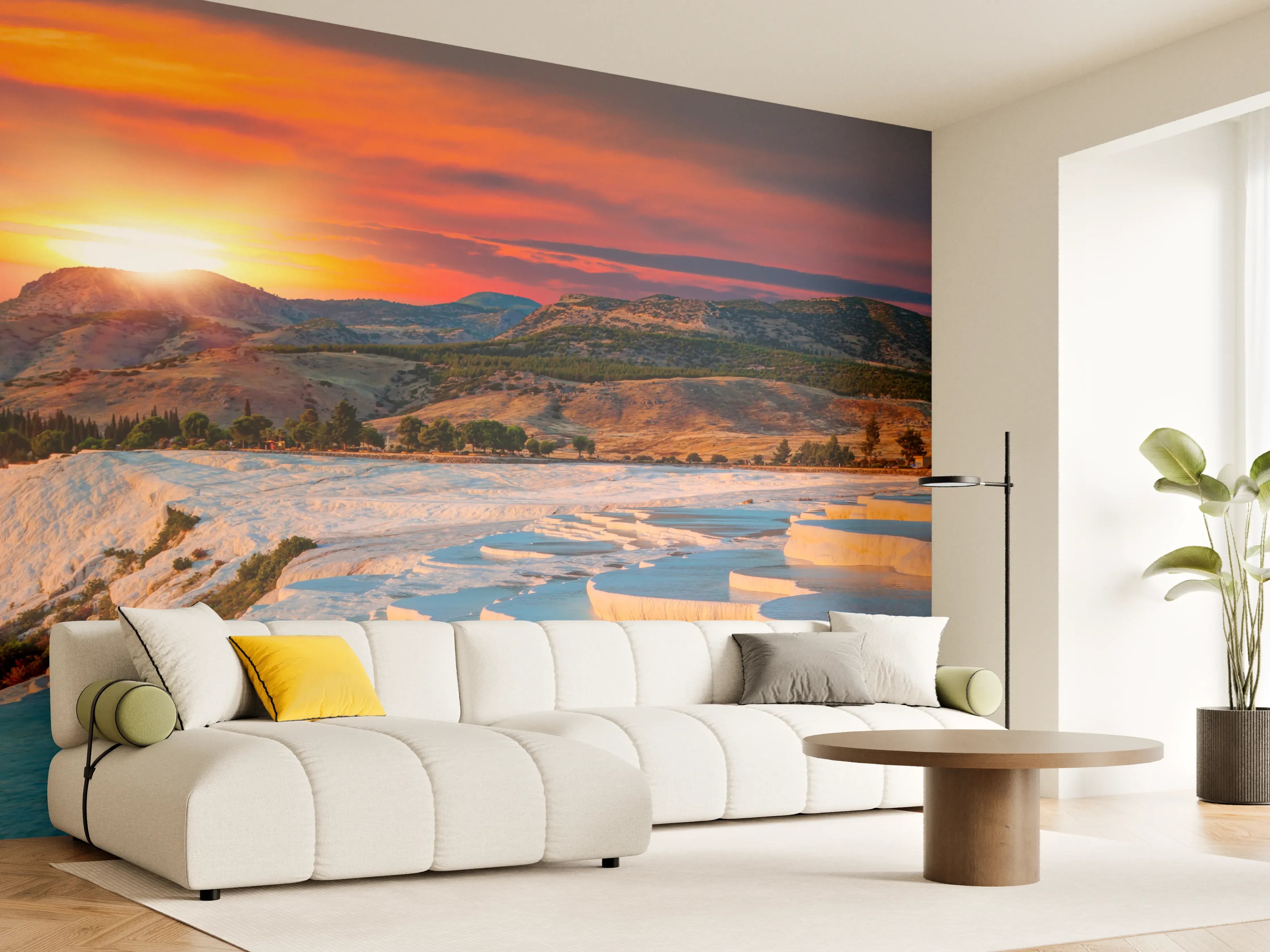 Wandverkleidung Wohnzimmer - Bedeutende Naturkulisse bei Sonnenuntergang