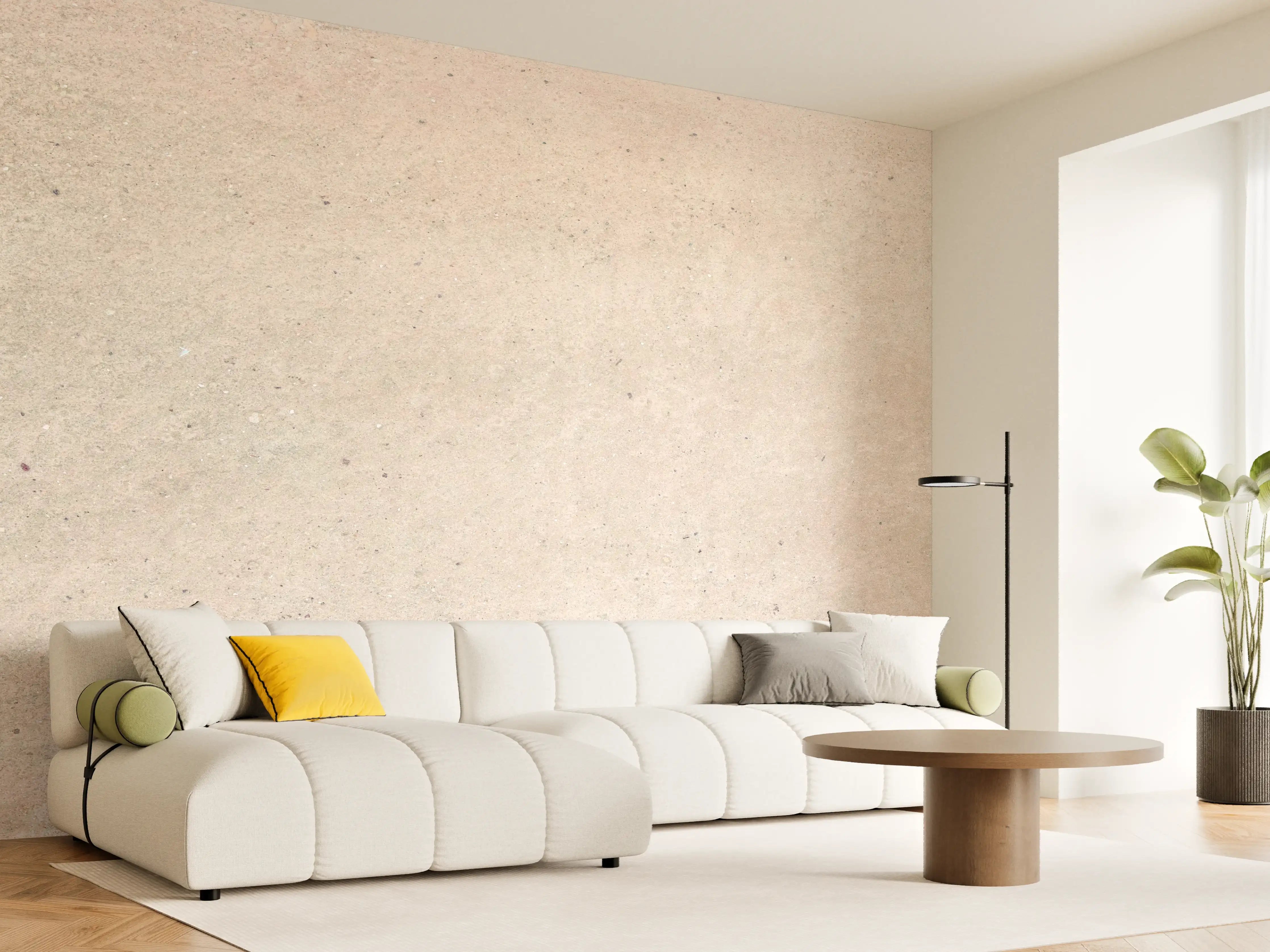 Wandverkleidung Wohnzimmer - Beige Betonhintergrund