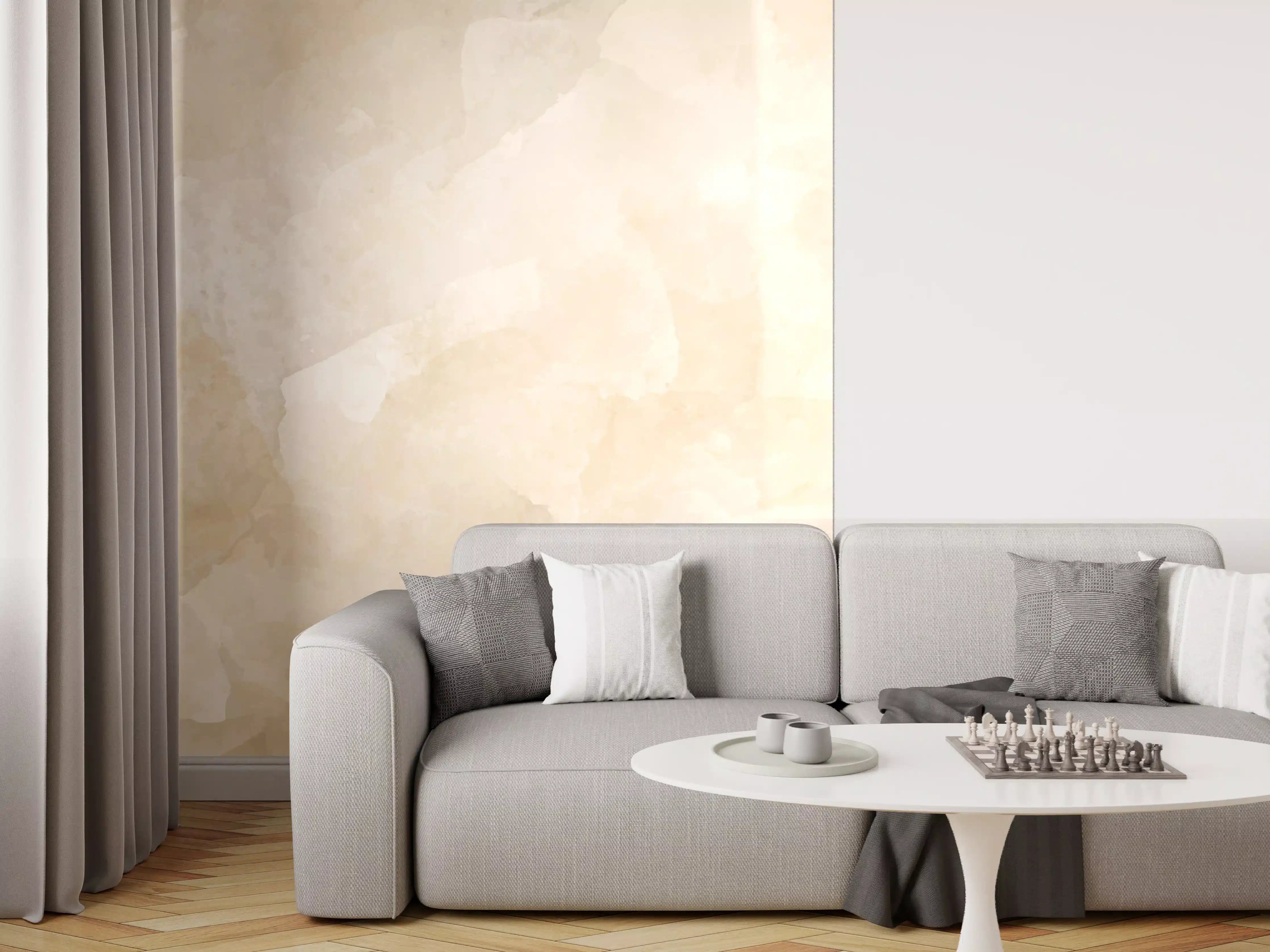 Wandverkleidung Wohnzimmer - Beige-Graue Edelstein-Optik