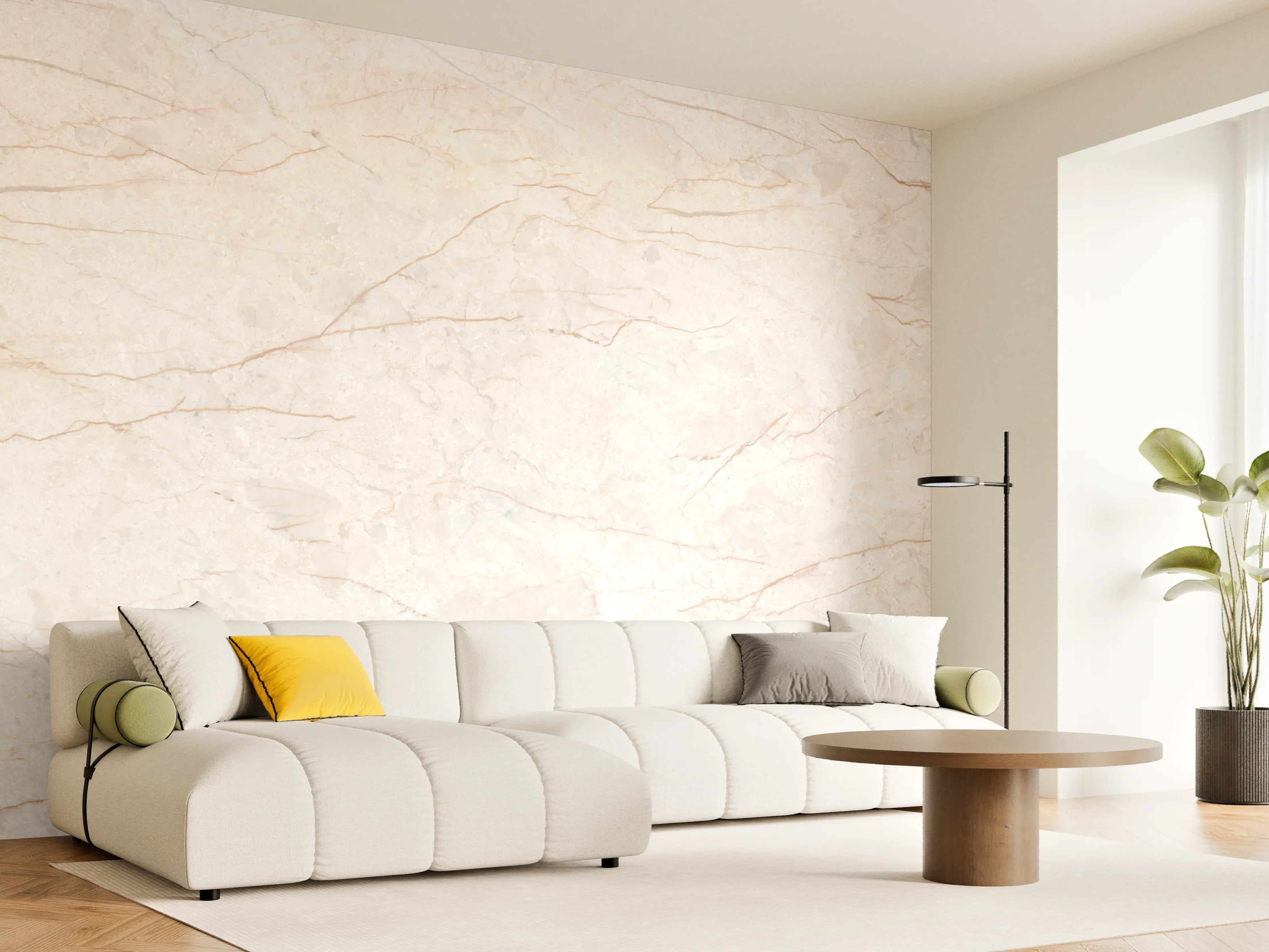 Wandverkleidung Wohnzimmer - Beige Marmor Hintergrund