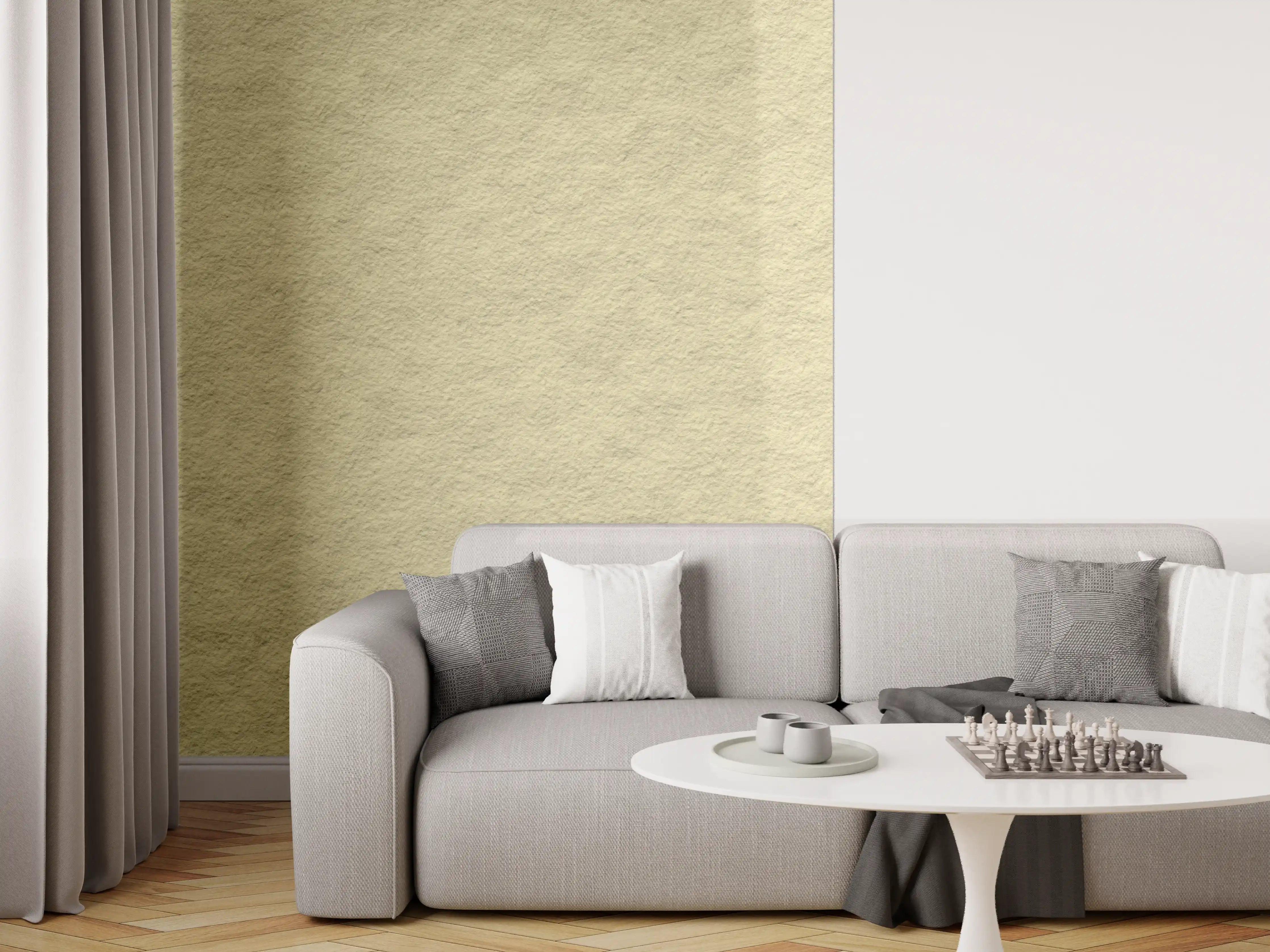Wandverkleidung Wohnzimmer - Beige Struktur mit Textur