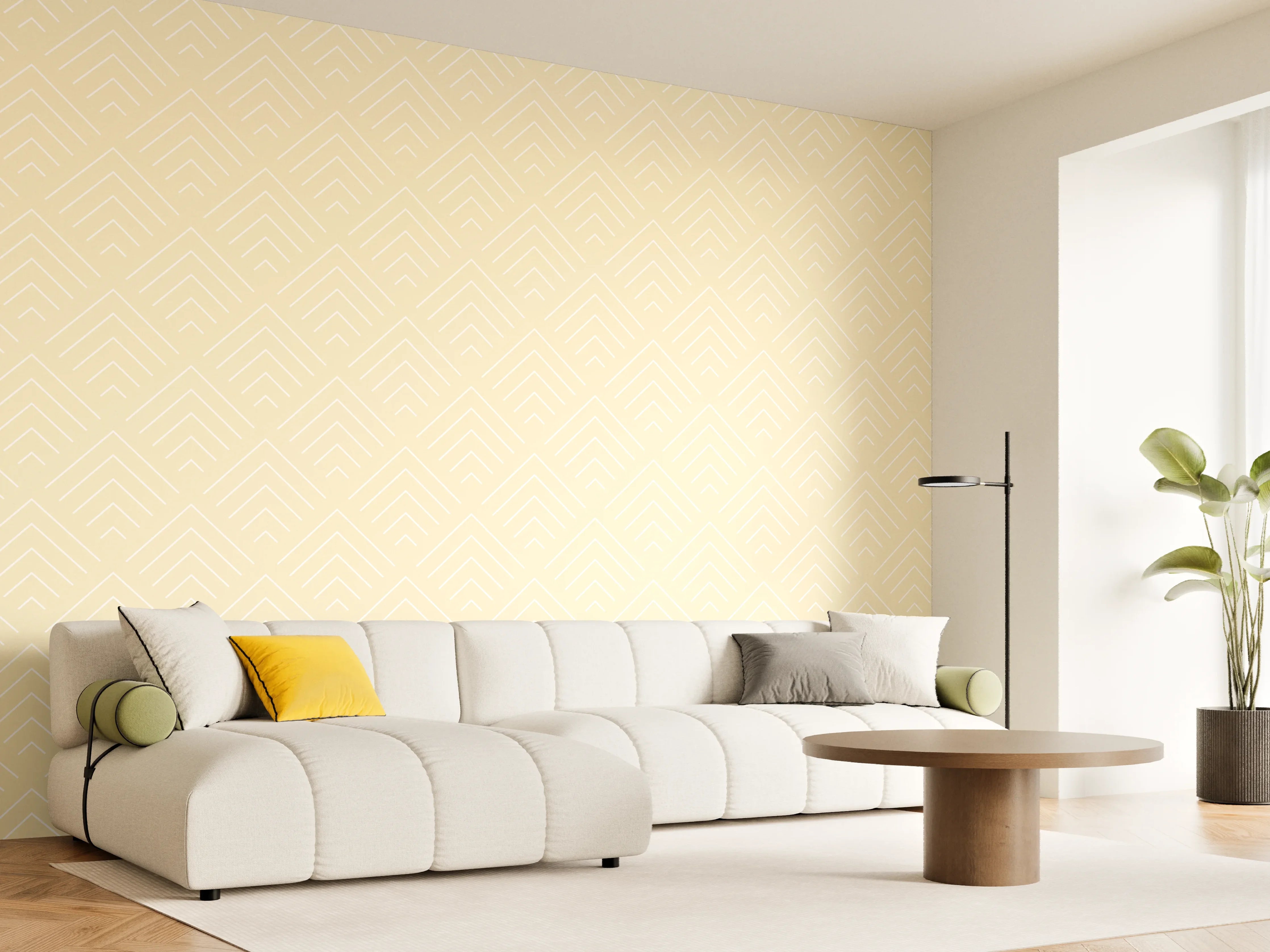 Wandverkleidung Wohnzimmer - Beige & Cremetöne Muster