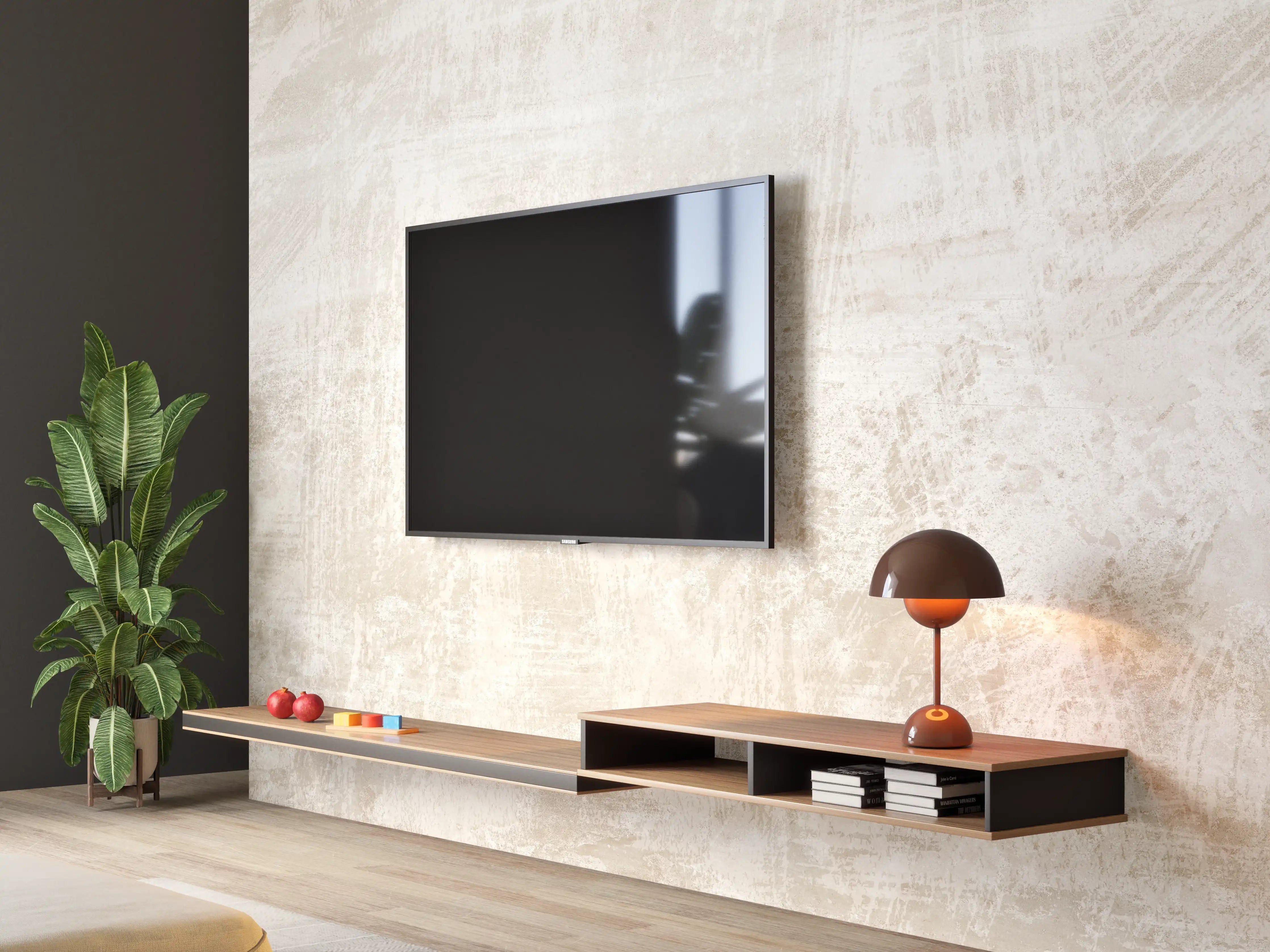 Wandverkleidung Wohnzimmer - Beigefarbener Hintergrund