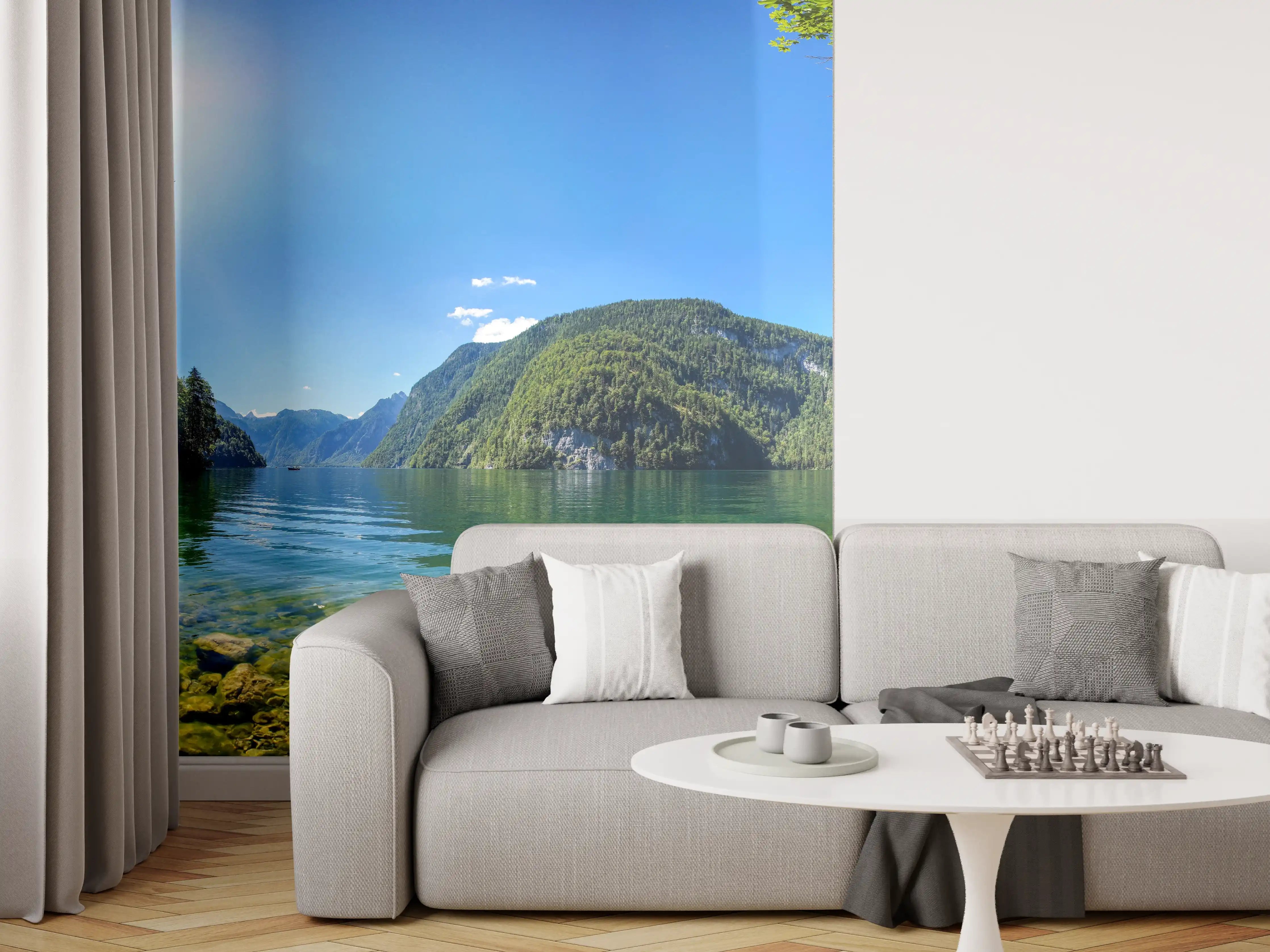 Wandverkleidung Wohnzimmer - Berge Alpen Königsee Österreich