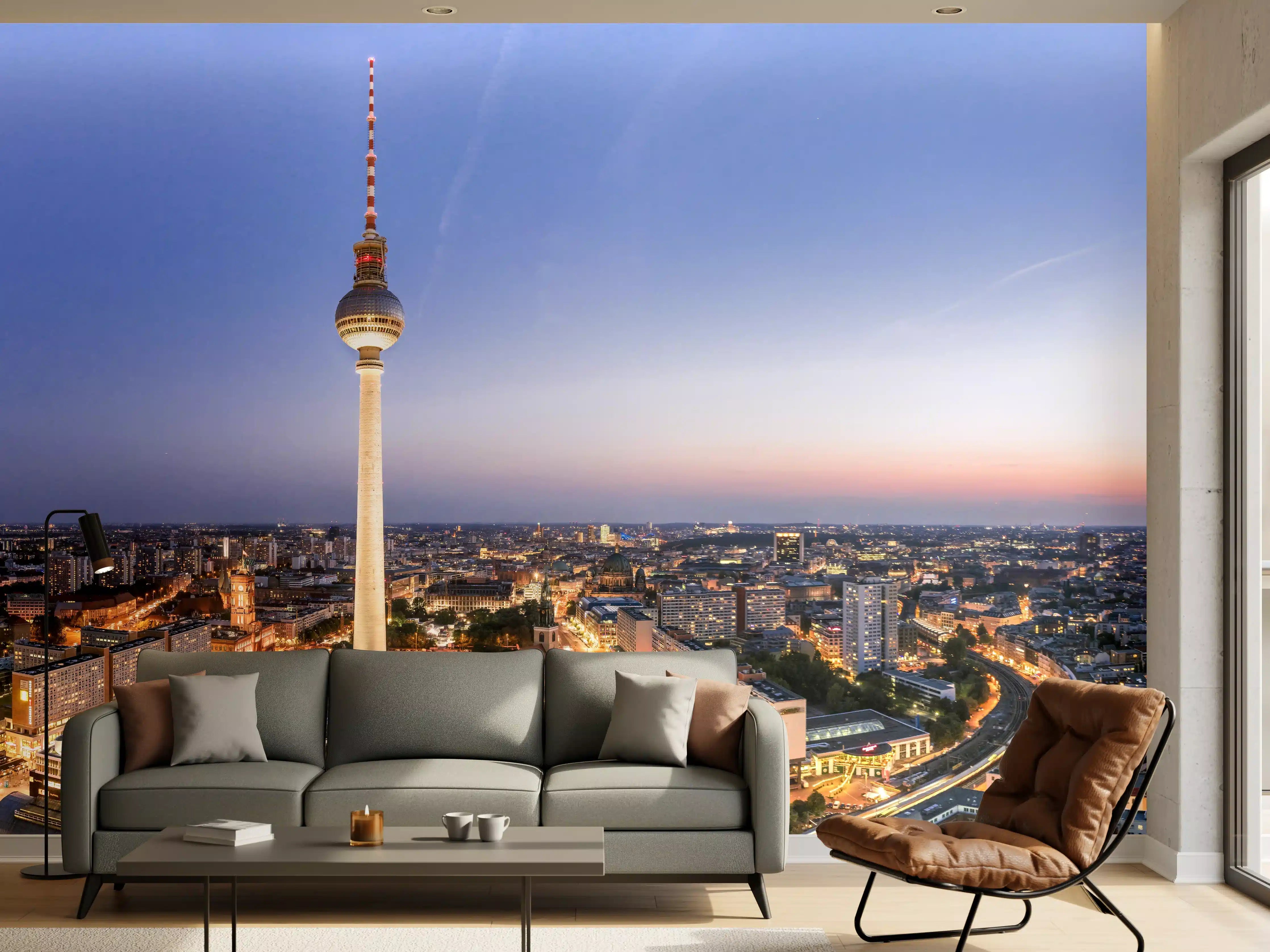 Wandverkleidung Wohnzimmer - Berliner Fernsehturm