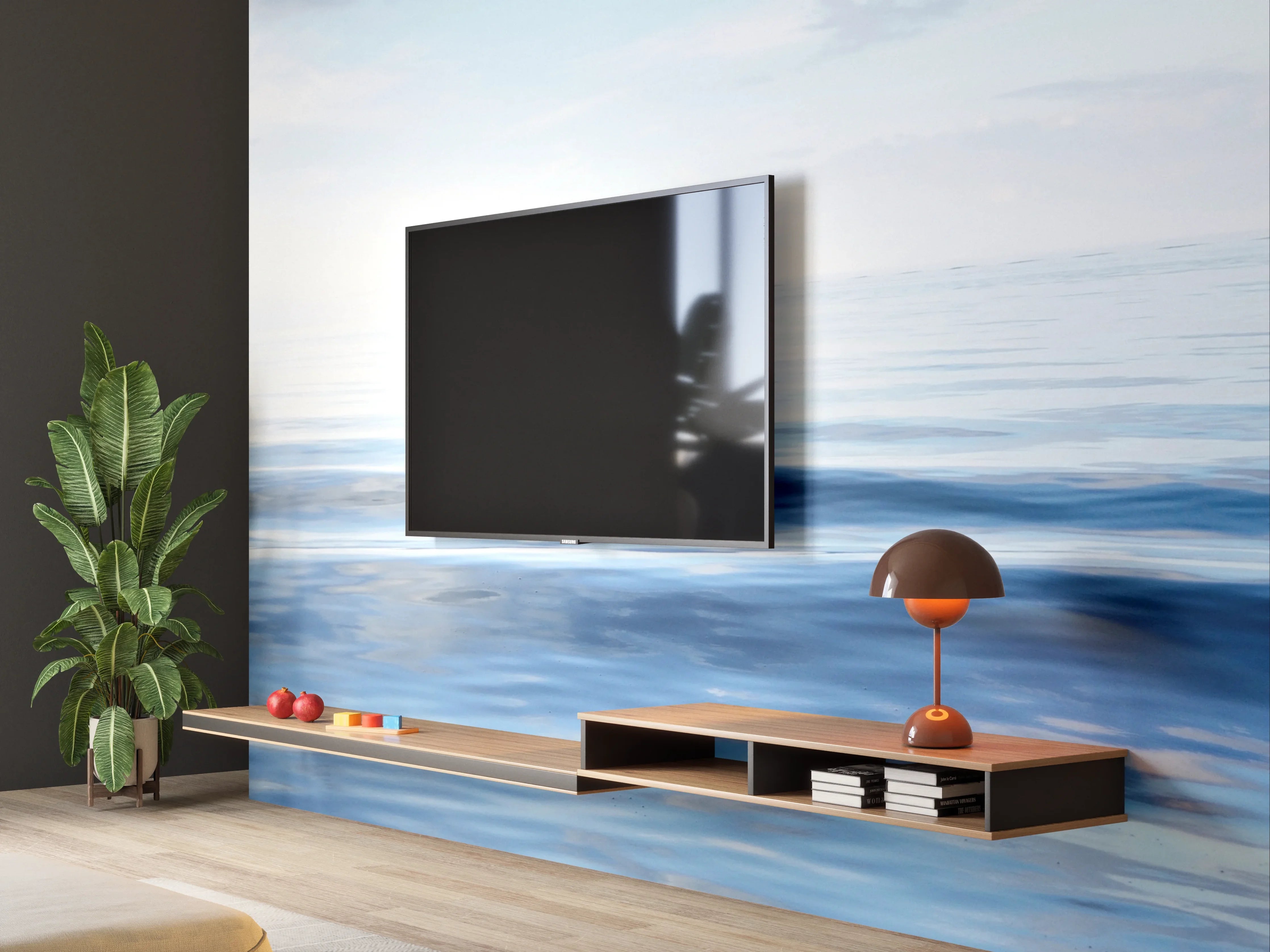 Wandverkleidung Wohnzimmer - Beruhigendes Meeresbild mit sanften Wellen