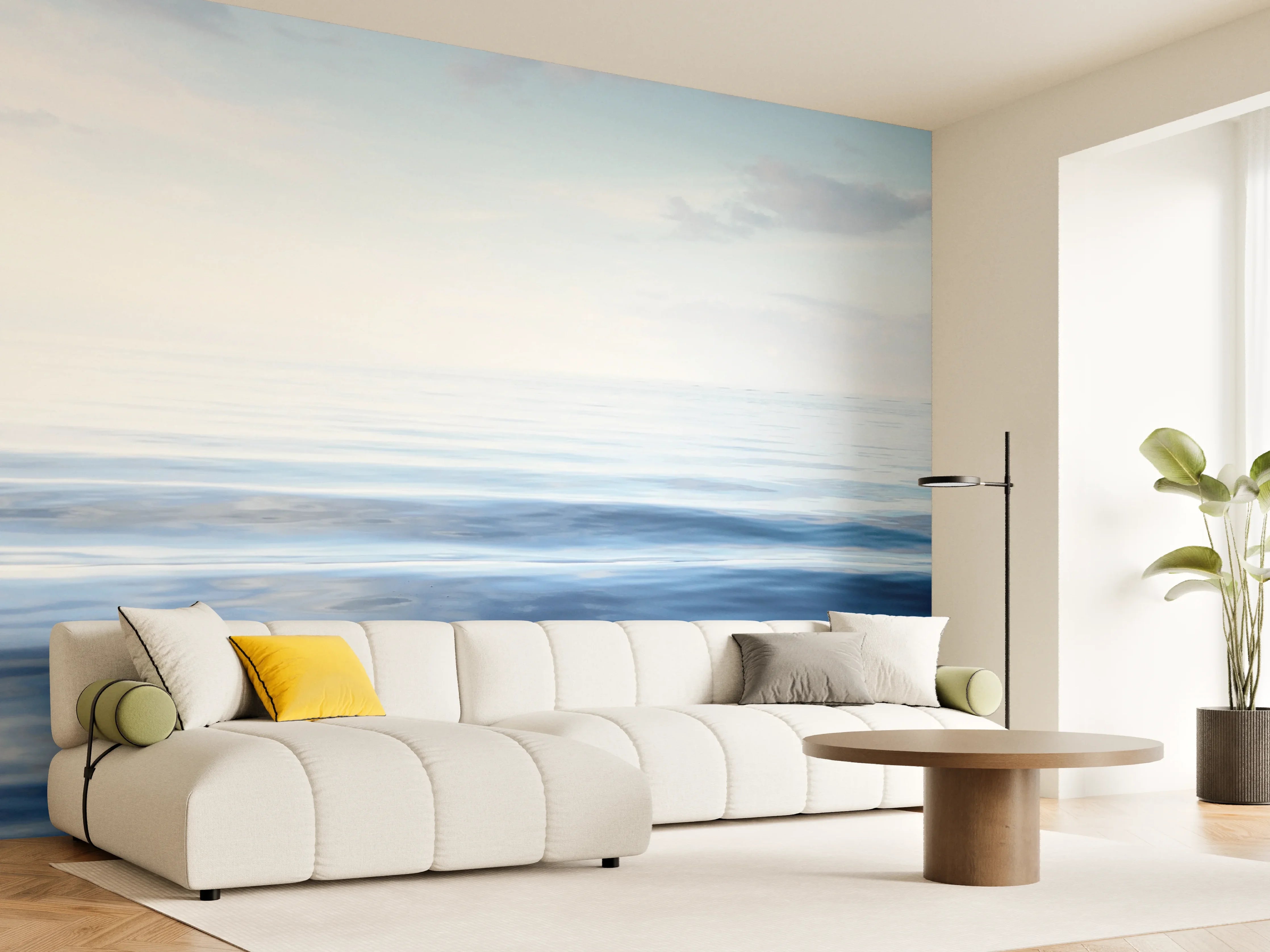 Wandverkleidung Wohnzimmer - Beruhigendes Meeresbild mit sanften Wellen