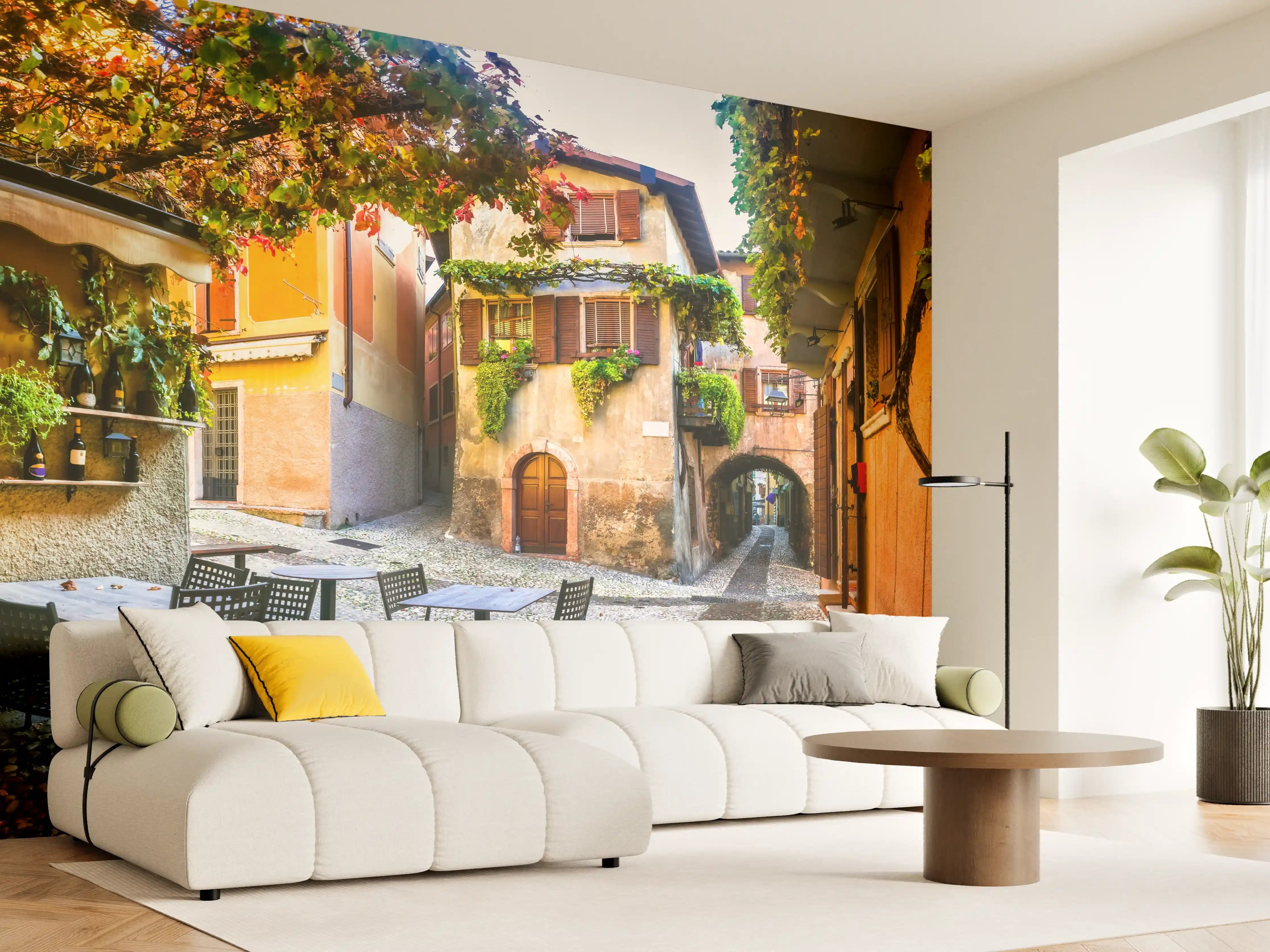 Wandverkleidung Wohnzimmer - Bezaubernde alte Gasse in Malcesine