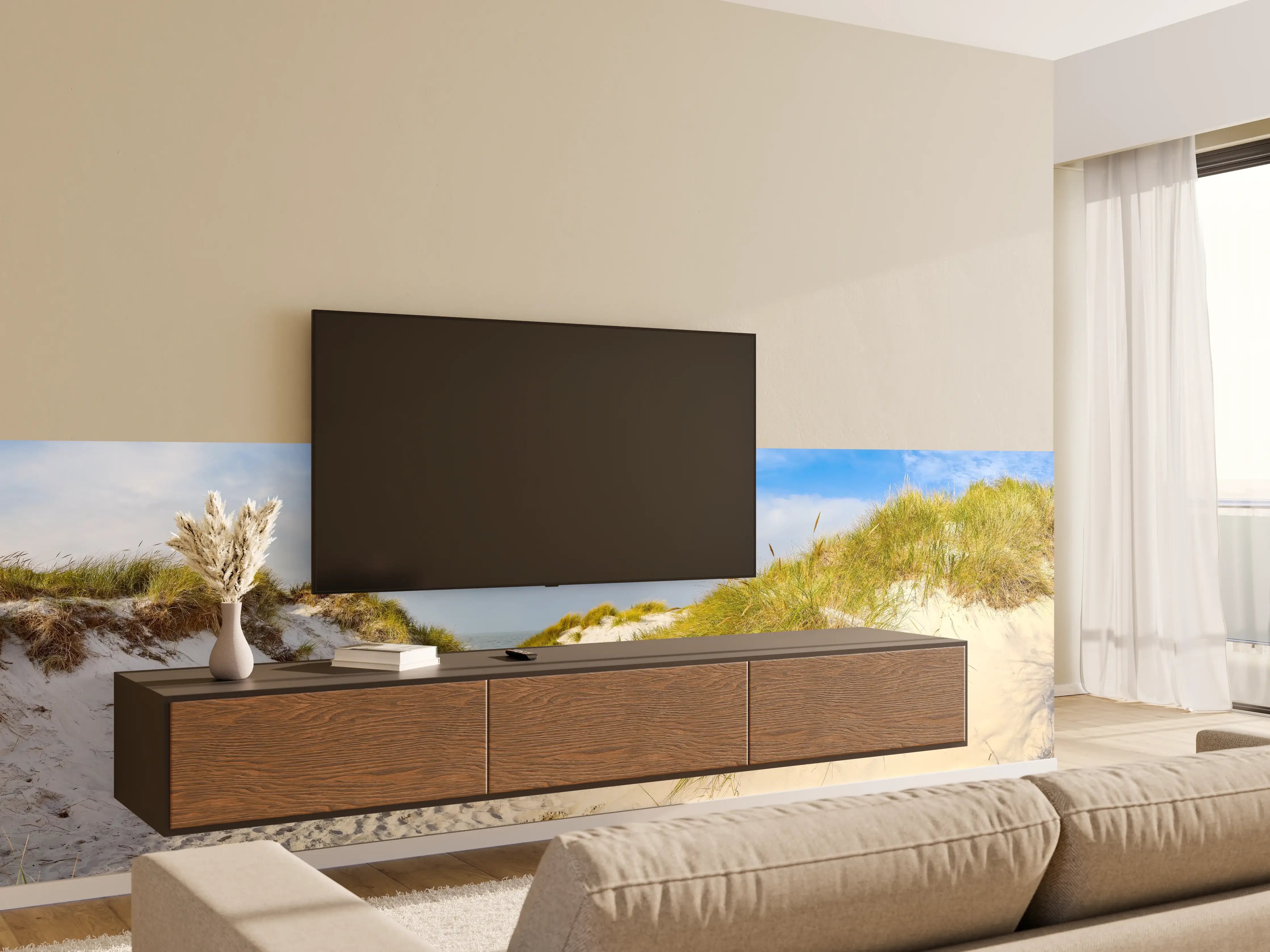Wandverkleidung Wohnzimmer - Bilderbuch-Strandlandschaft mit Dünen