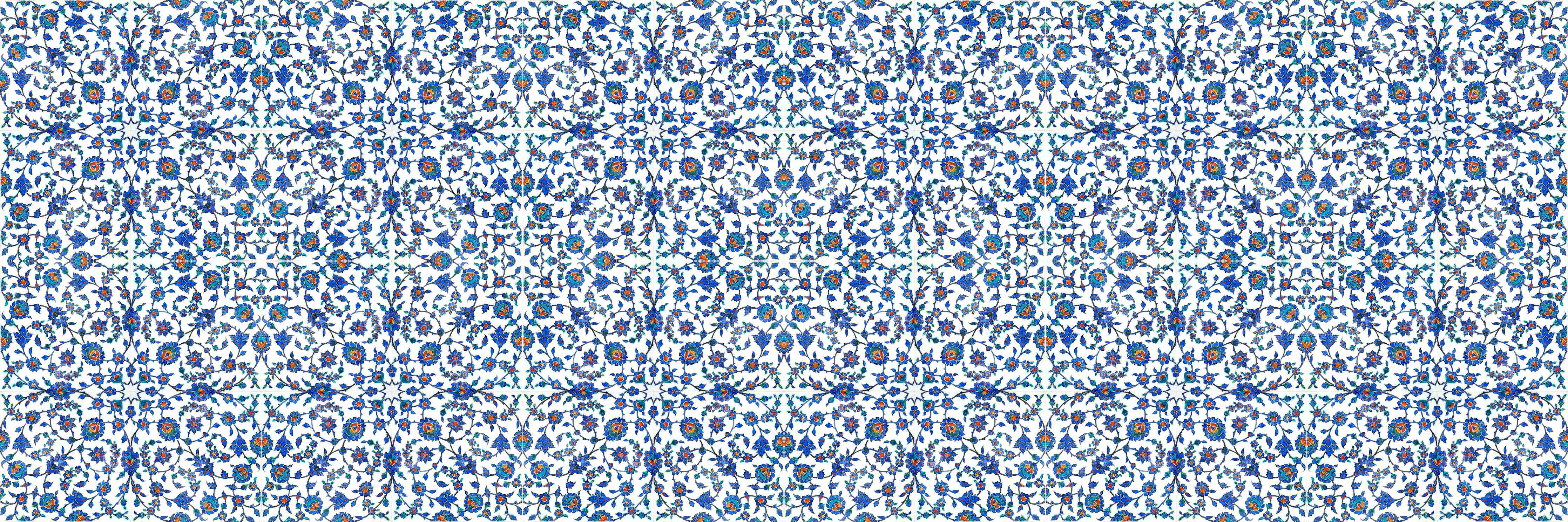 Wandverkleidung Wohnzimmer-Blau-Weißes Musterdesign