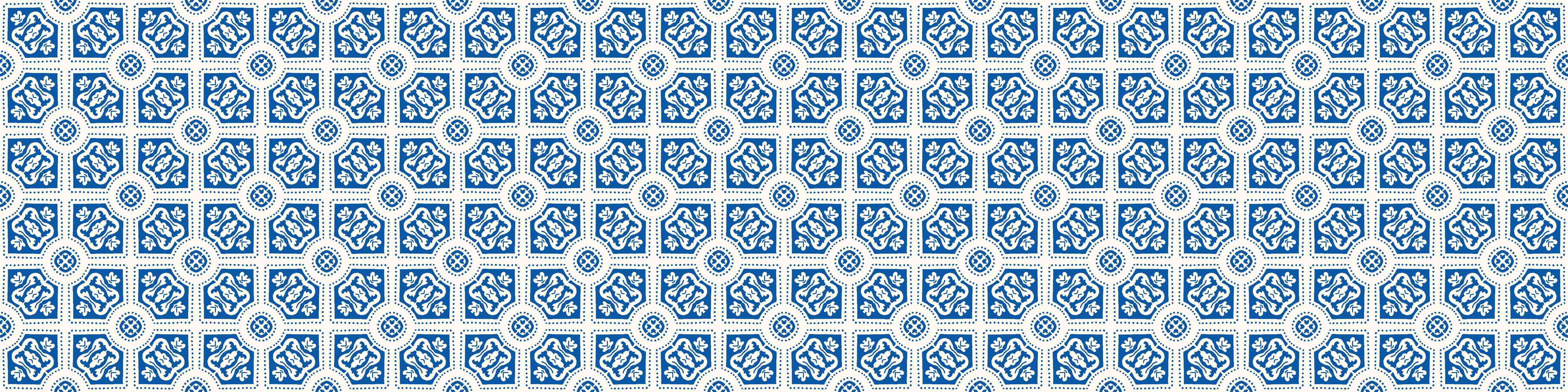 Wandverkleidung Wohnzimmer-Blau-Weißes geometrisches Muster mit zarten Grautönen