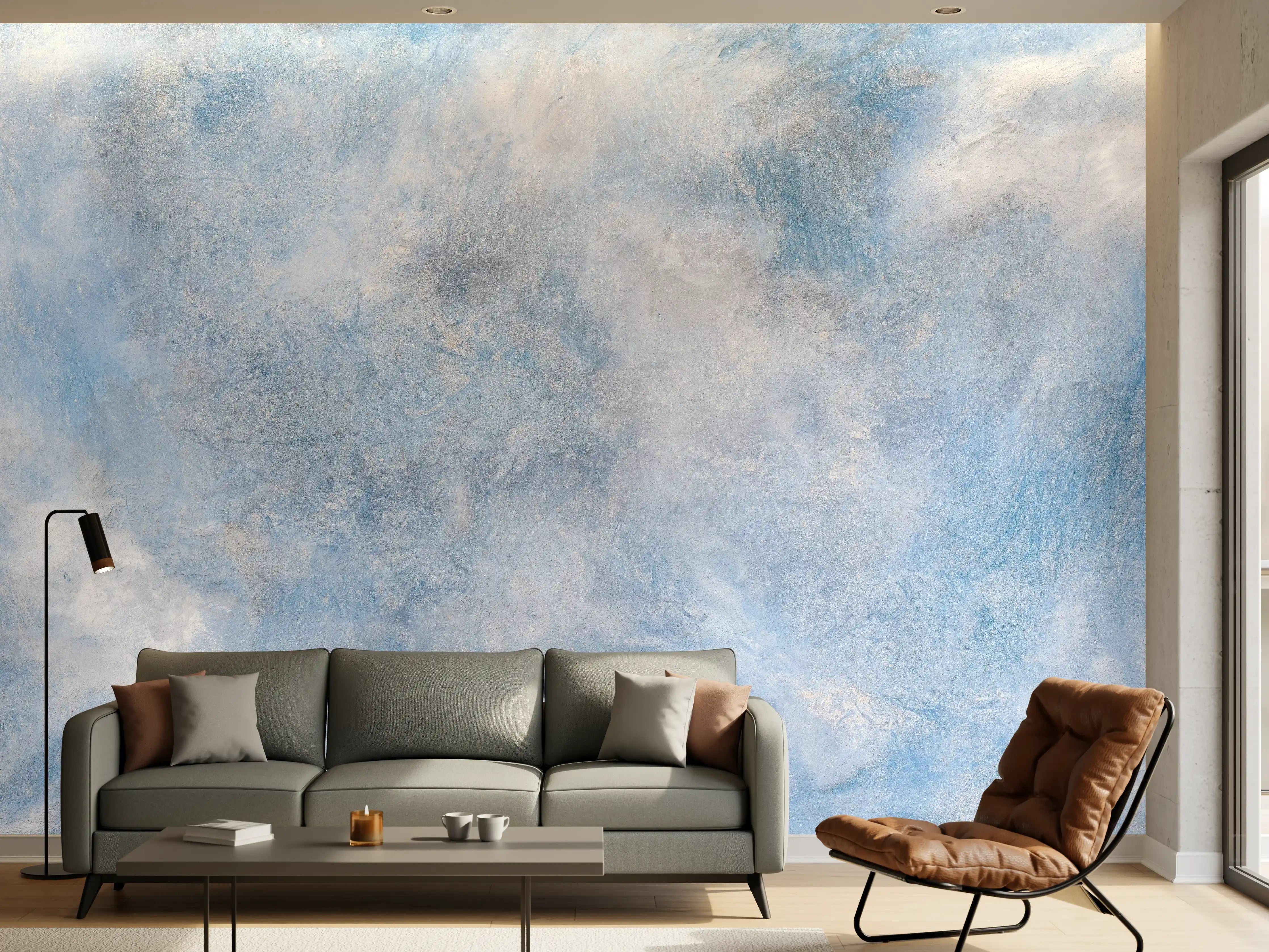 Wandverkleidung Wohnzimmer - Blaue Marmor Textur