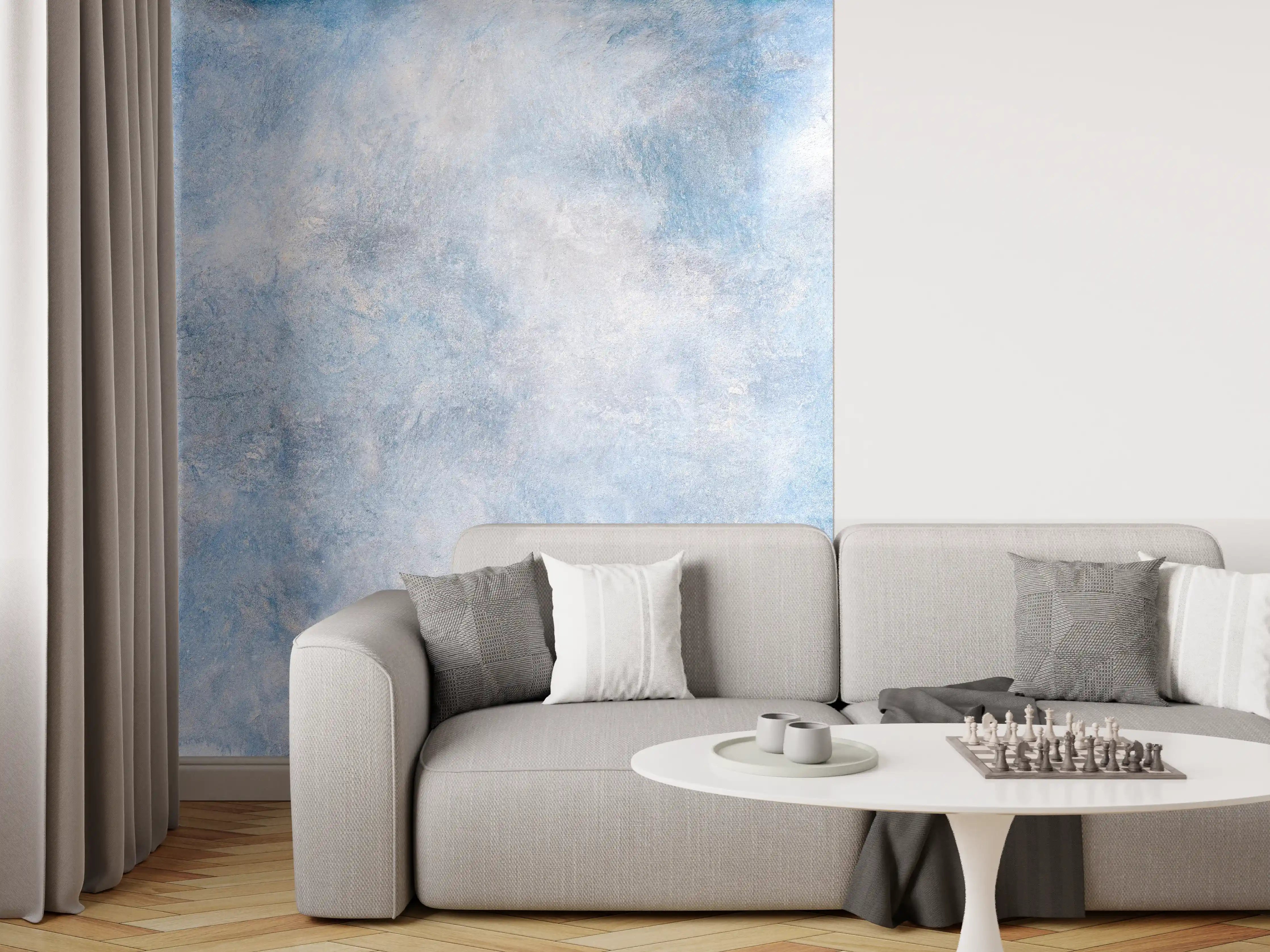 Wandverkleidung Wohnzimmer - Blaue Marmor Textur