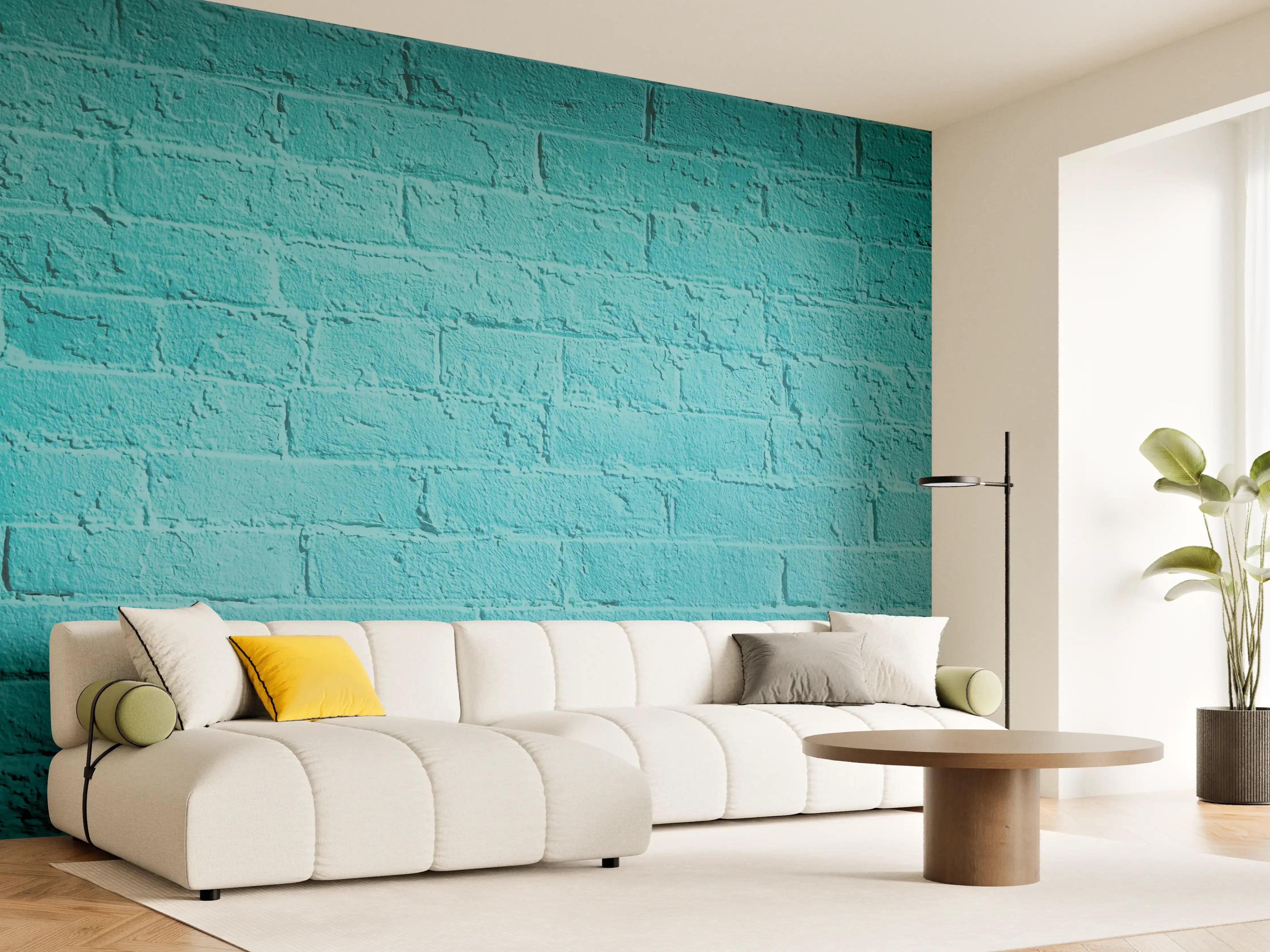Wandverkleidung Wohnzimmer - Blaue Wand mit Textur