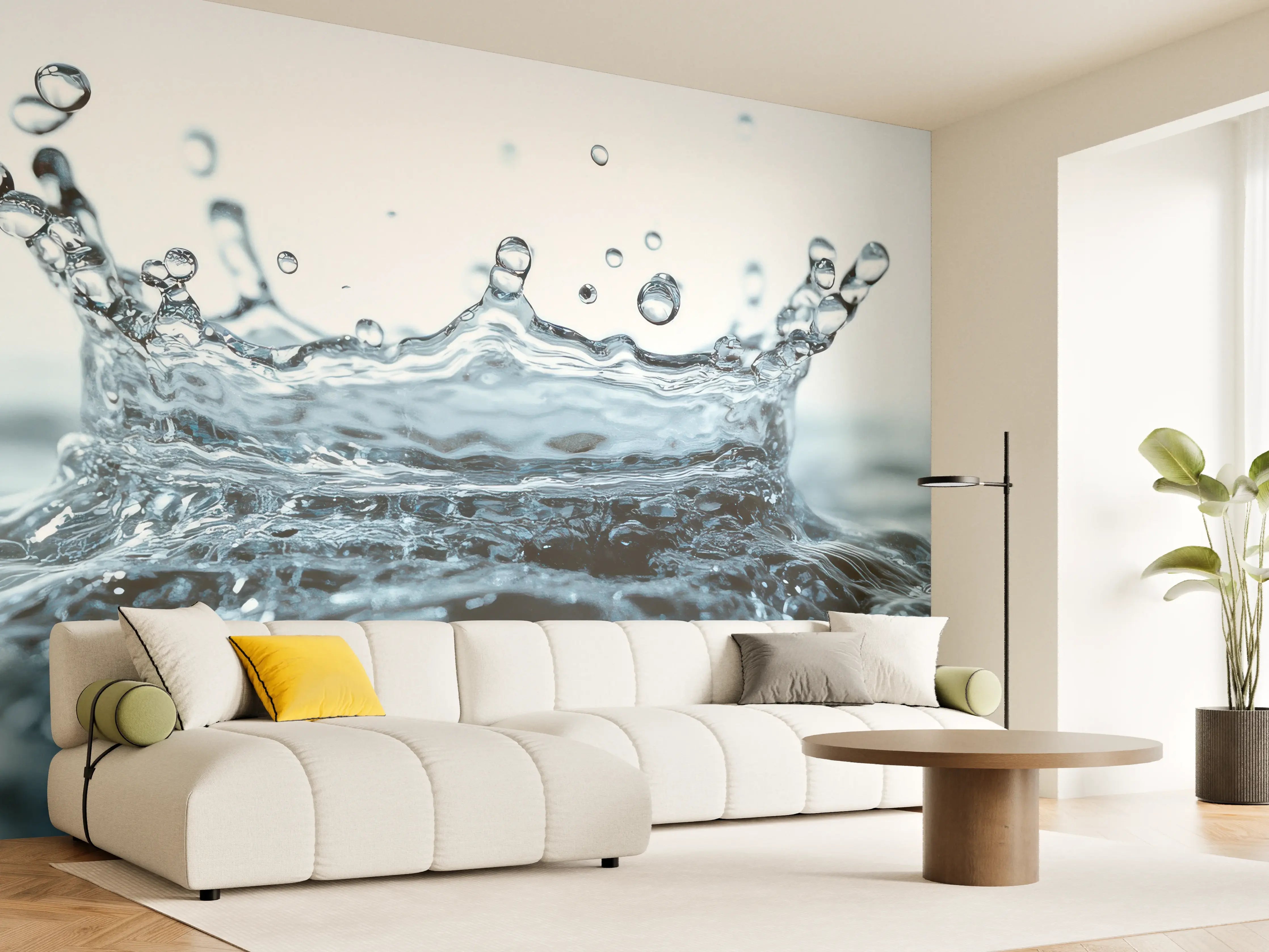 Wandverkleidung Wohnzimmer - Blauer Wasser-Splash