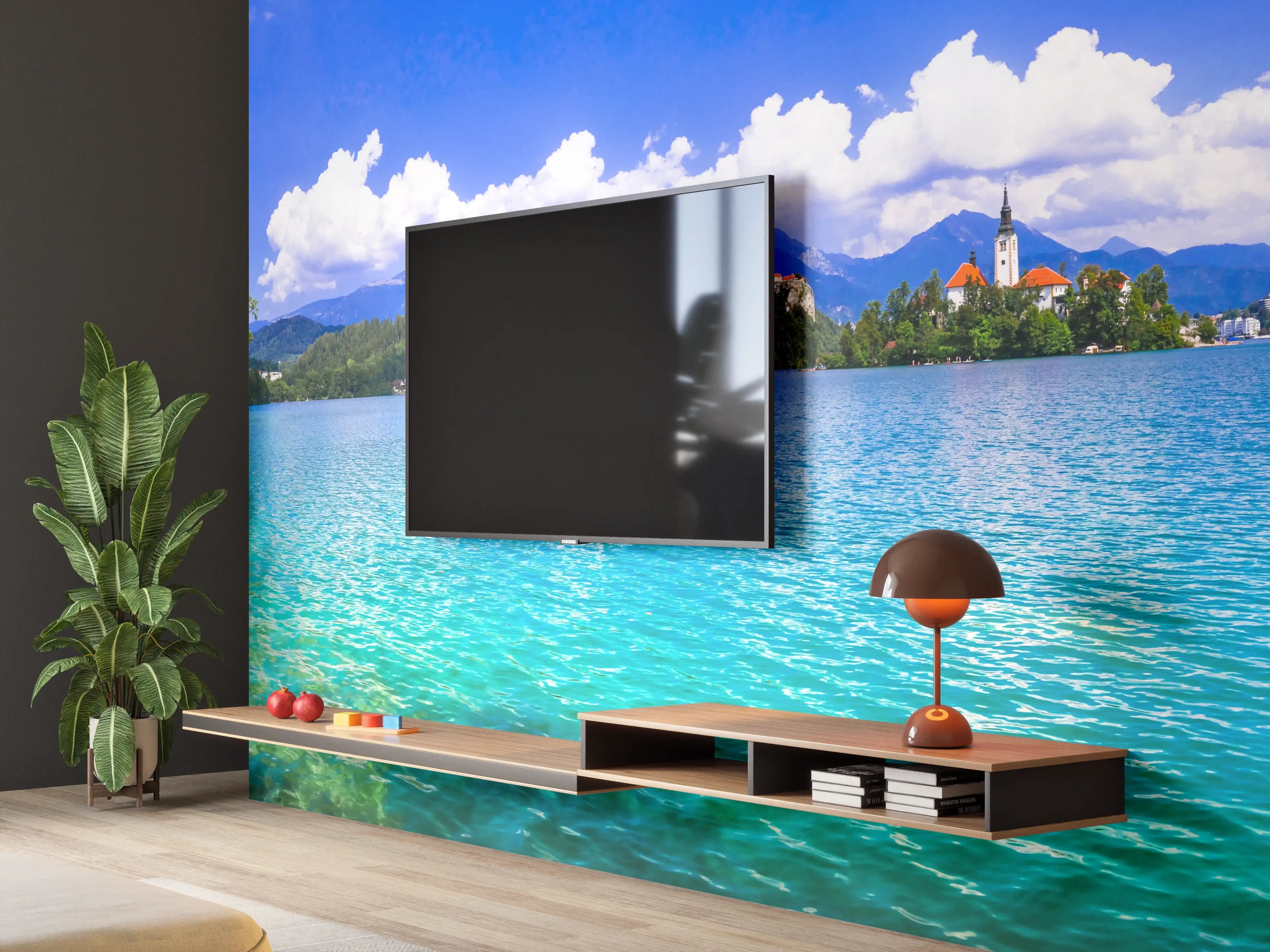 Wandverkleidung Wohnzimmer - Bleder See in Slowenien 1