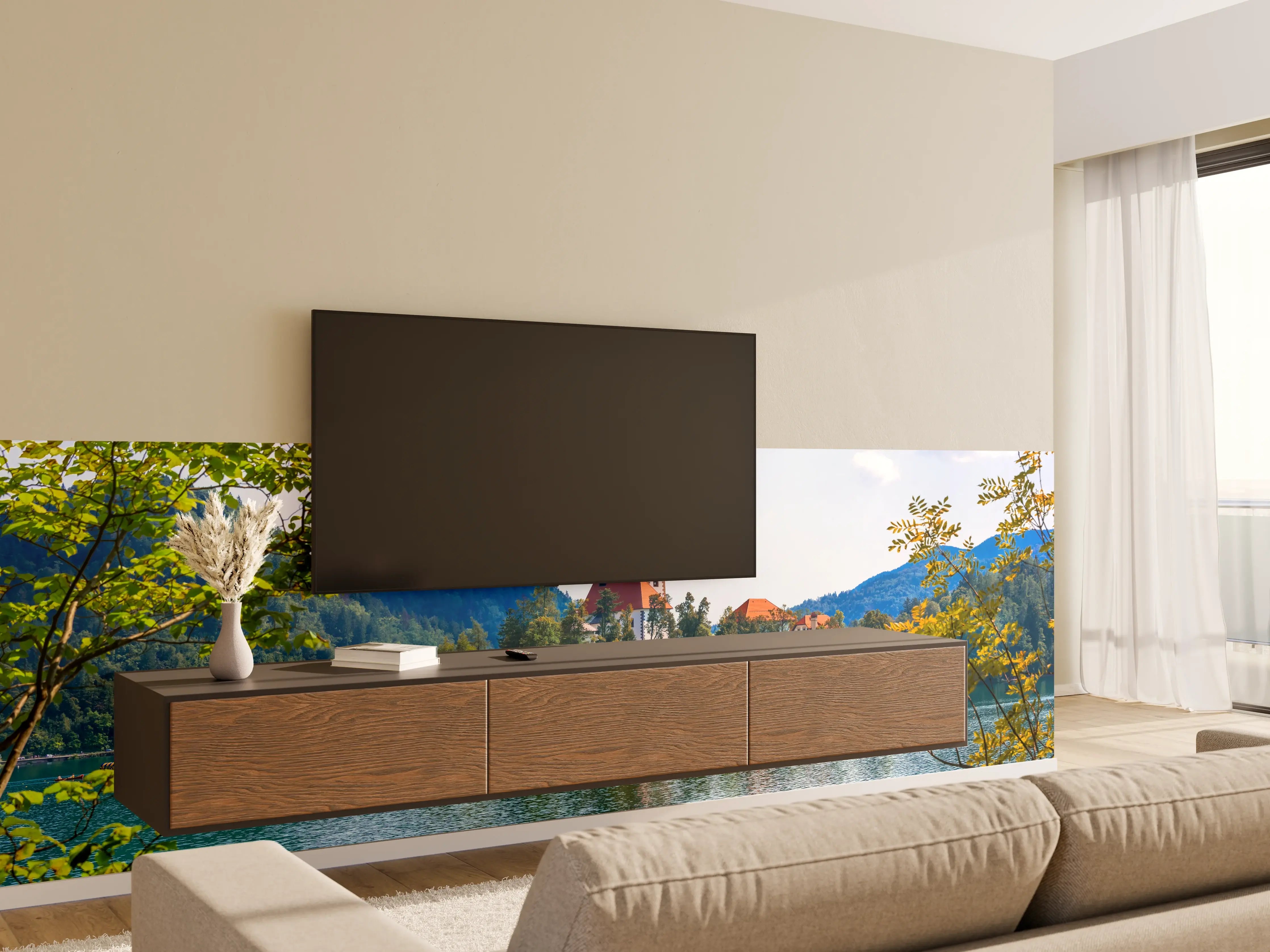 Wandverkleidung Wohnzimmer - Bleder See in Slowenien 2