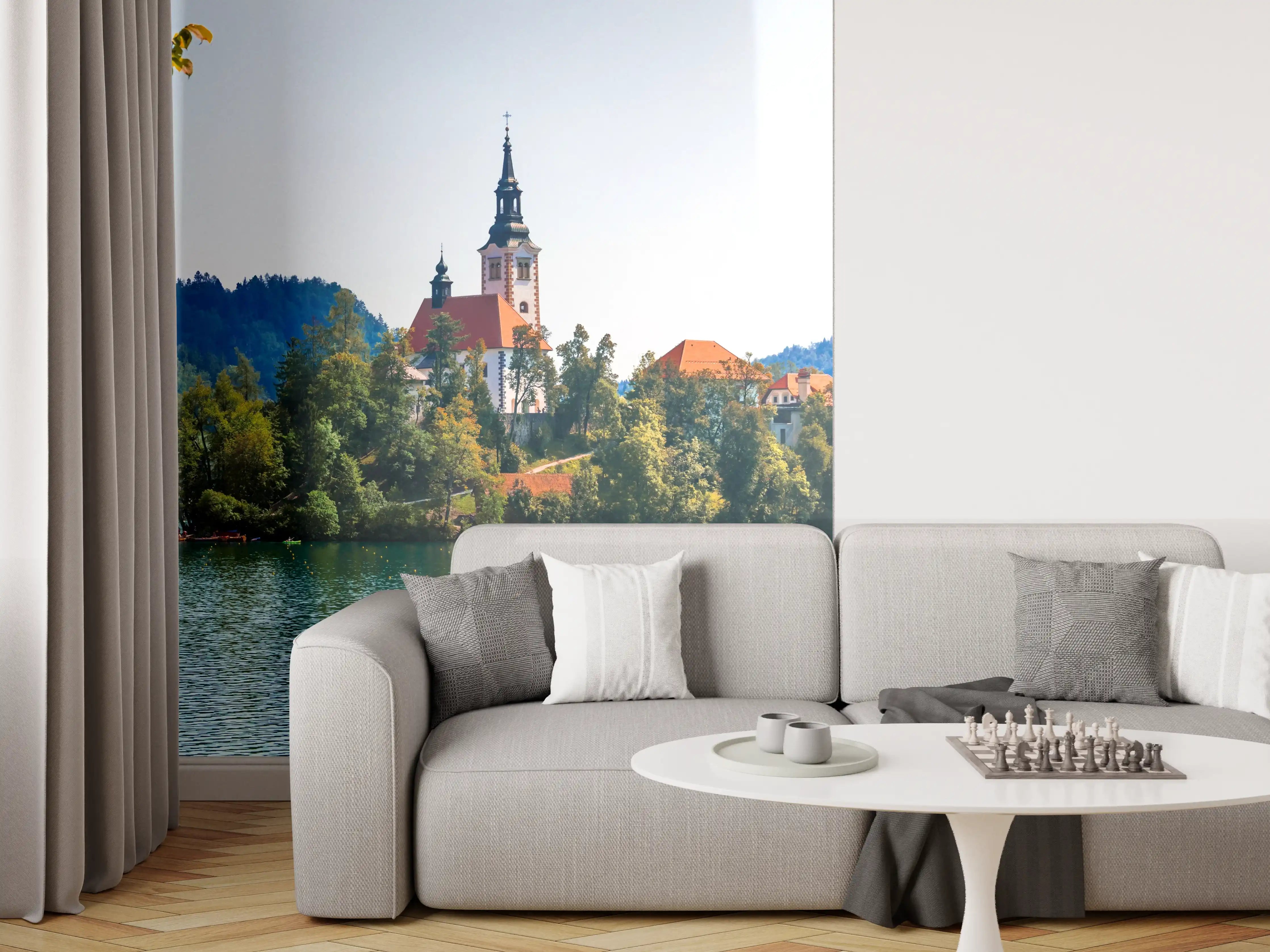 Wandverkleidung Wohnzimmer - Bleder See in Slowenien 2