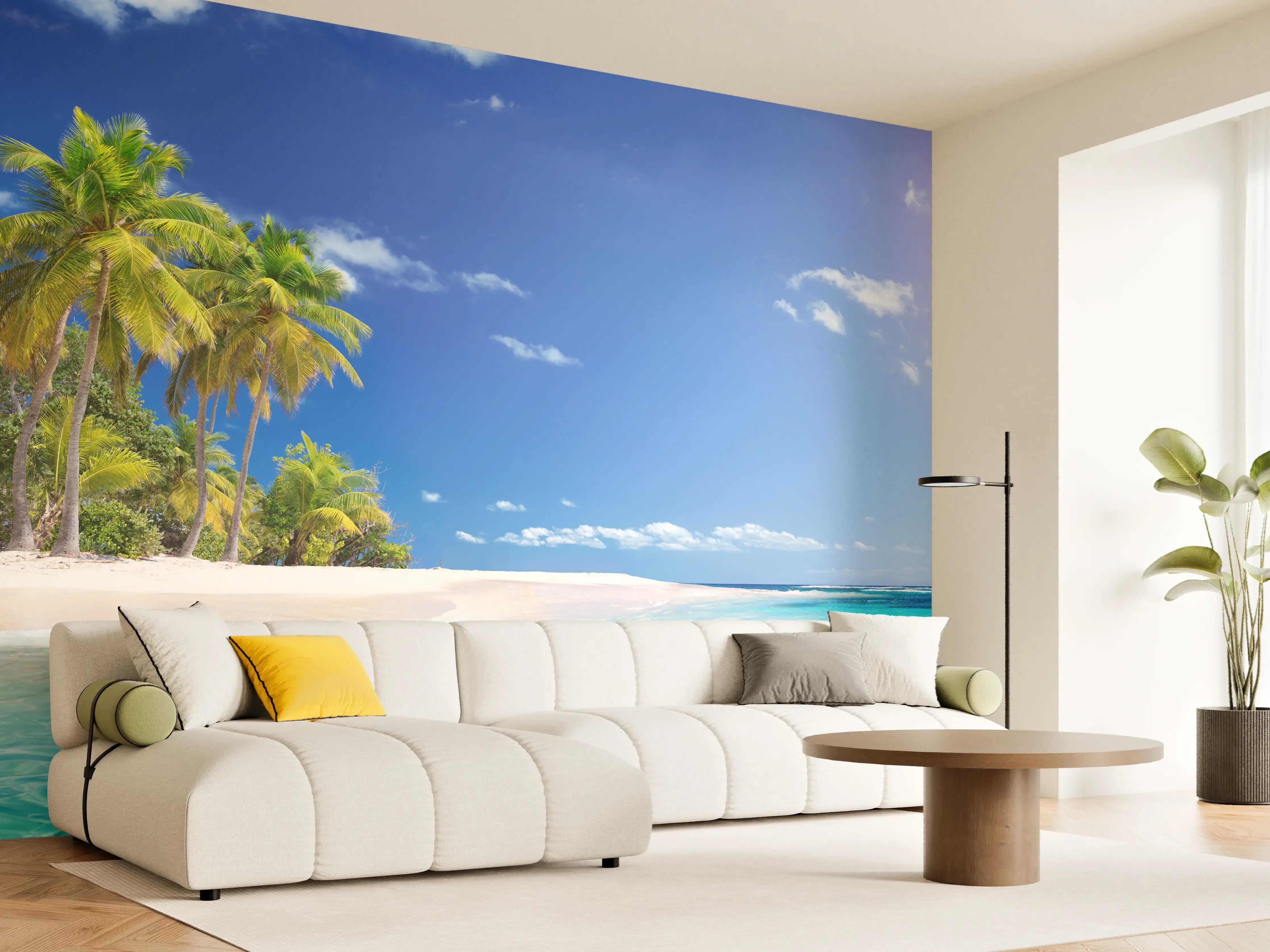 Wandverkleidung Wohnzimmer - Blick auf Malediven