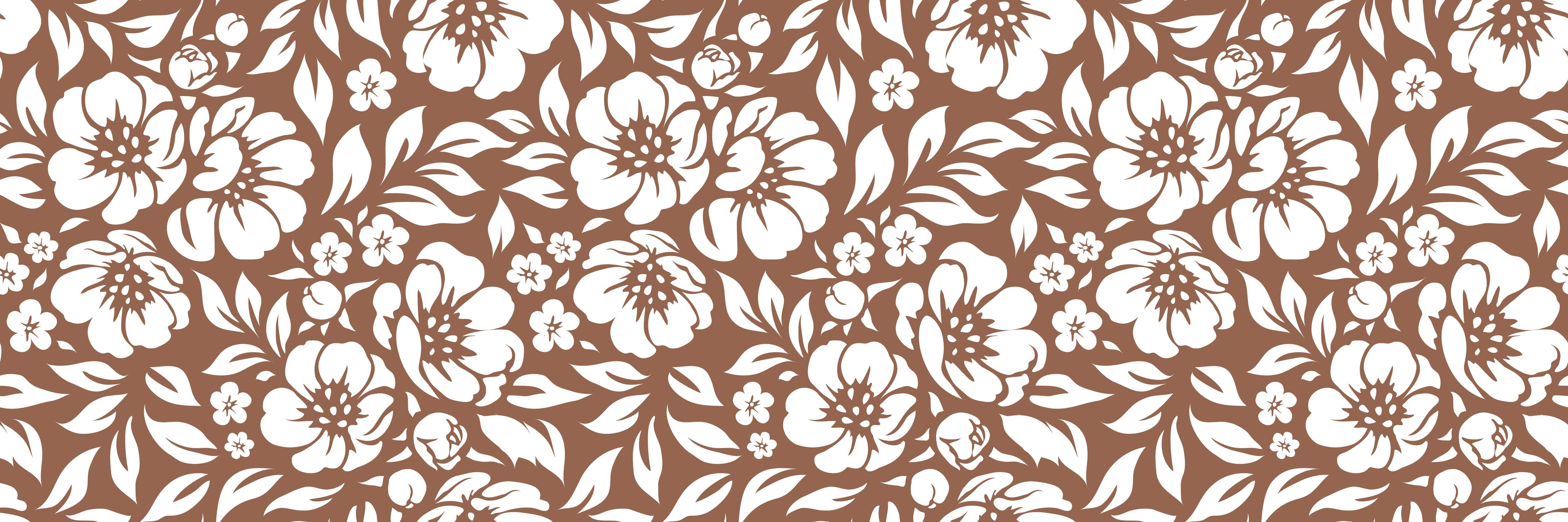 Wandverkleidung Wohnzimmer-Blumenmuster im Retro-Stil