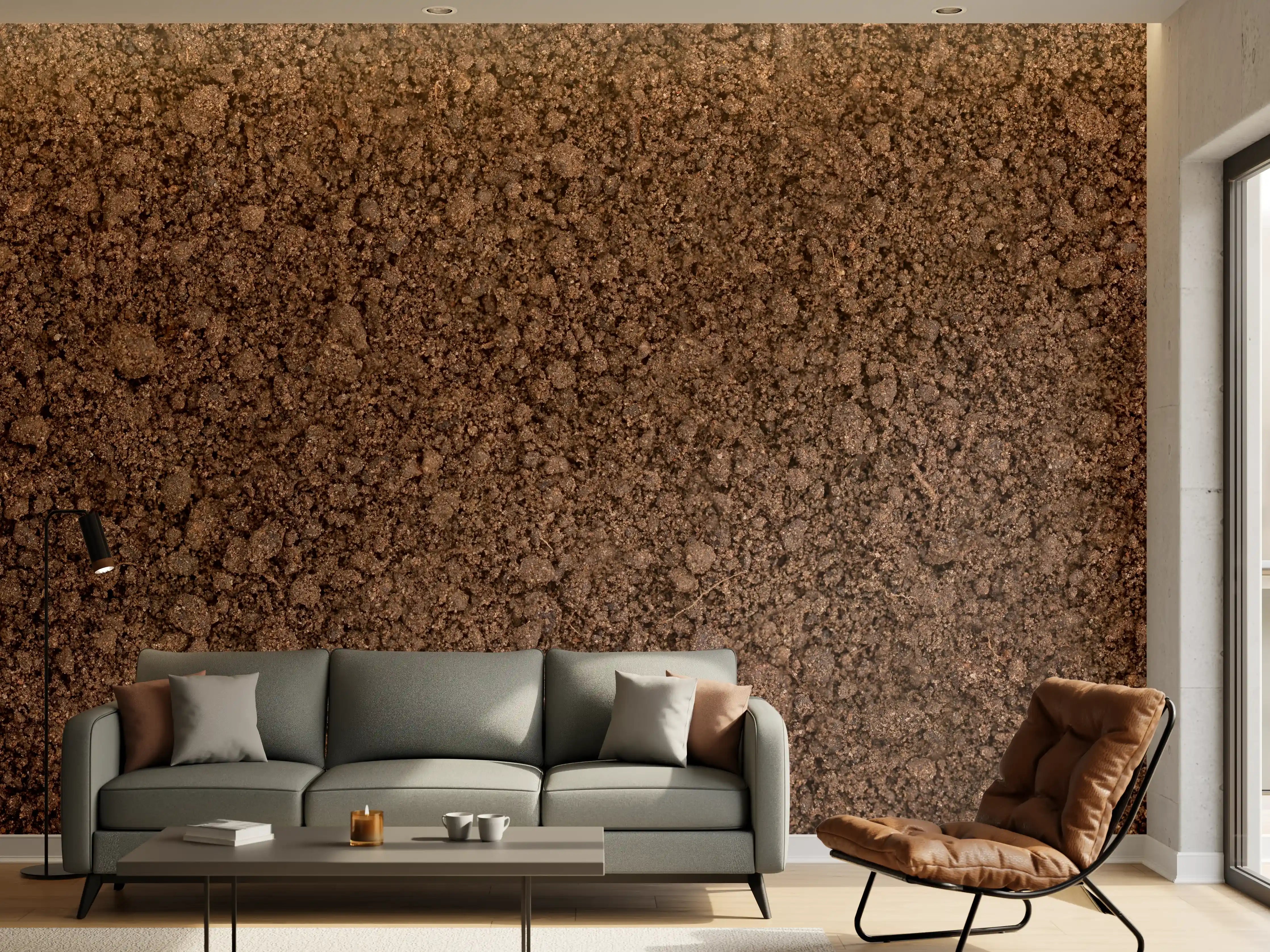 Wandverkleidung Wohnzimmer - Bodentextur in Nahaufnahme