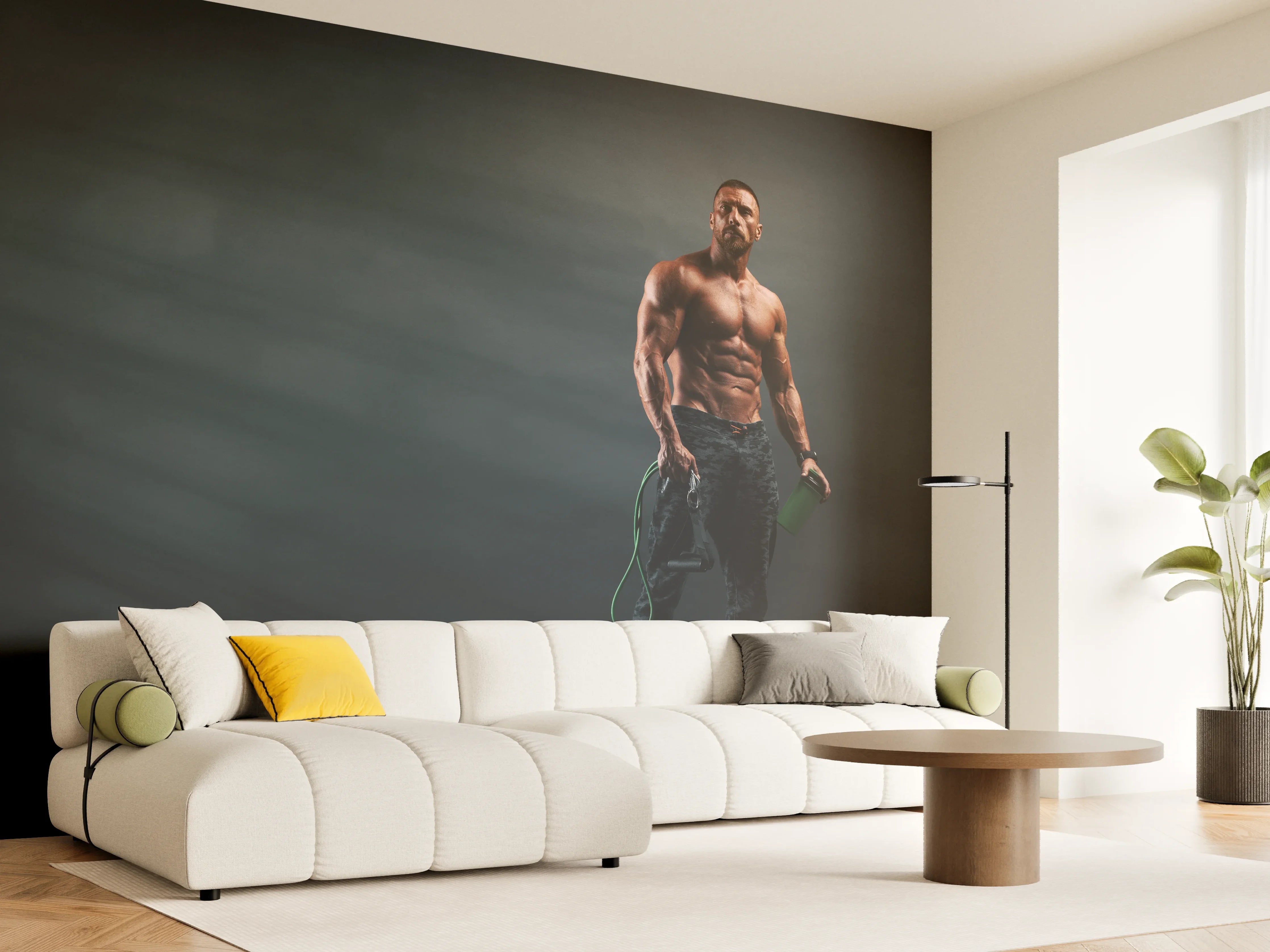 Wandverkleidung Wohnzimmer - Bodybuilder - Training