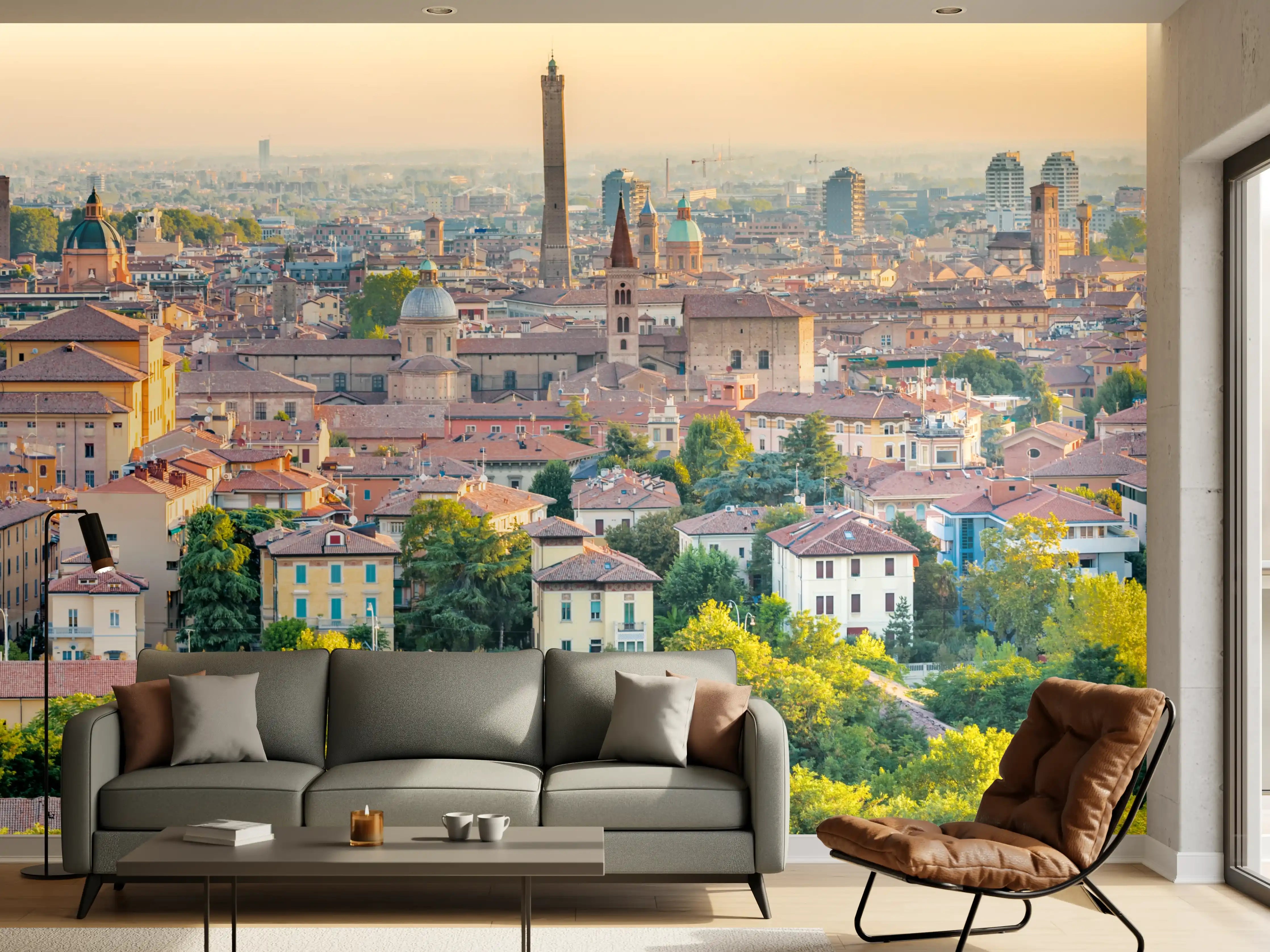Wandverkleidung Wohnzimmer - Bologna Dämmerung Dachlandschaft