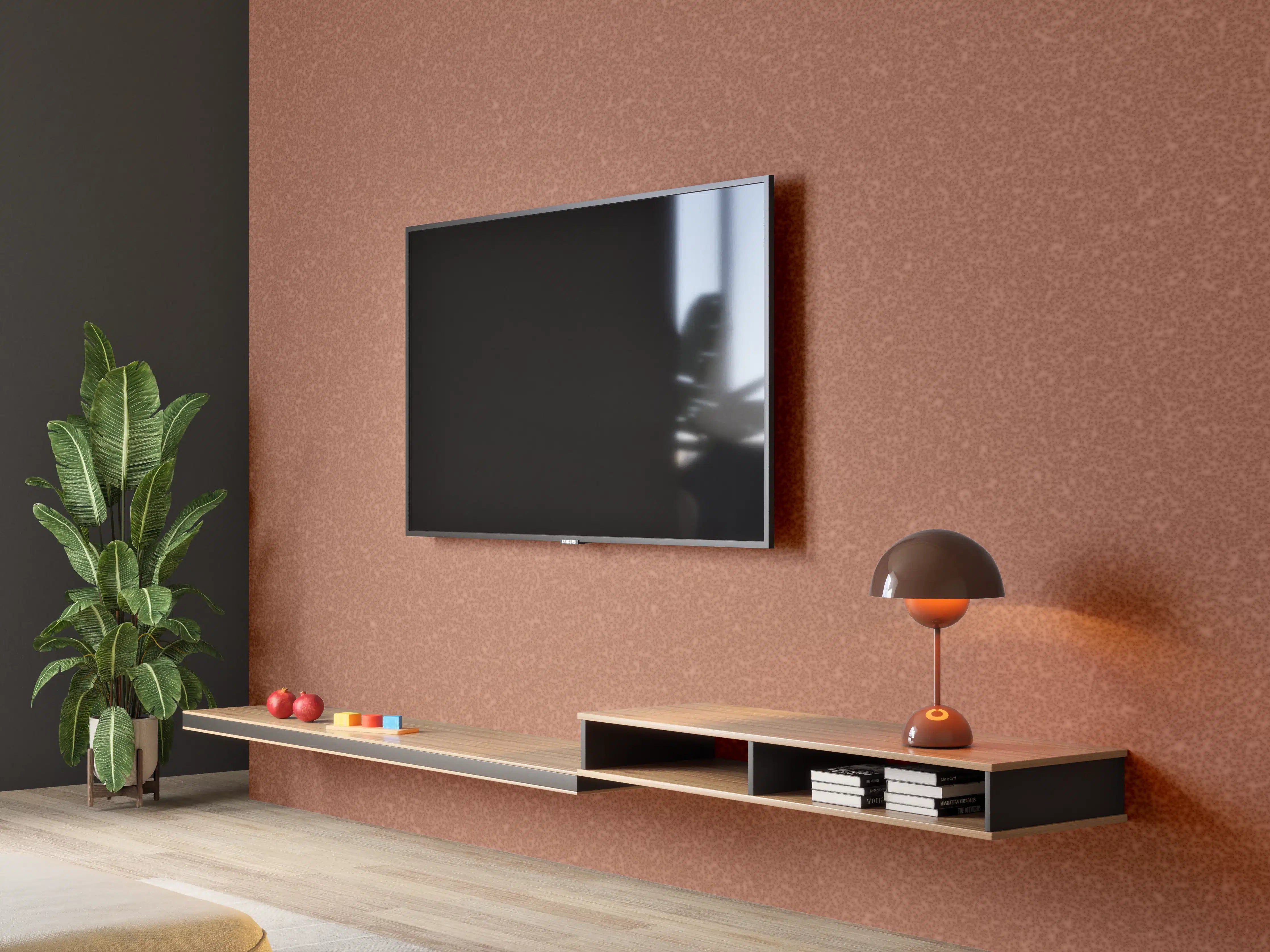 Wandverkleidung Wohnzimmer - Bräunliche strukturierte Oberfläche mit feinen Details
