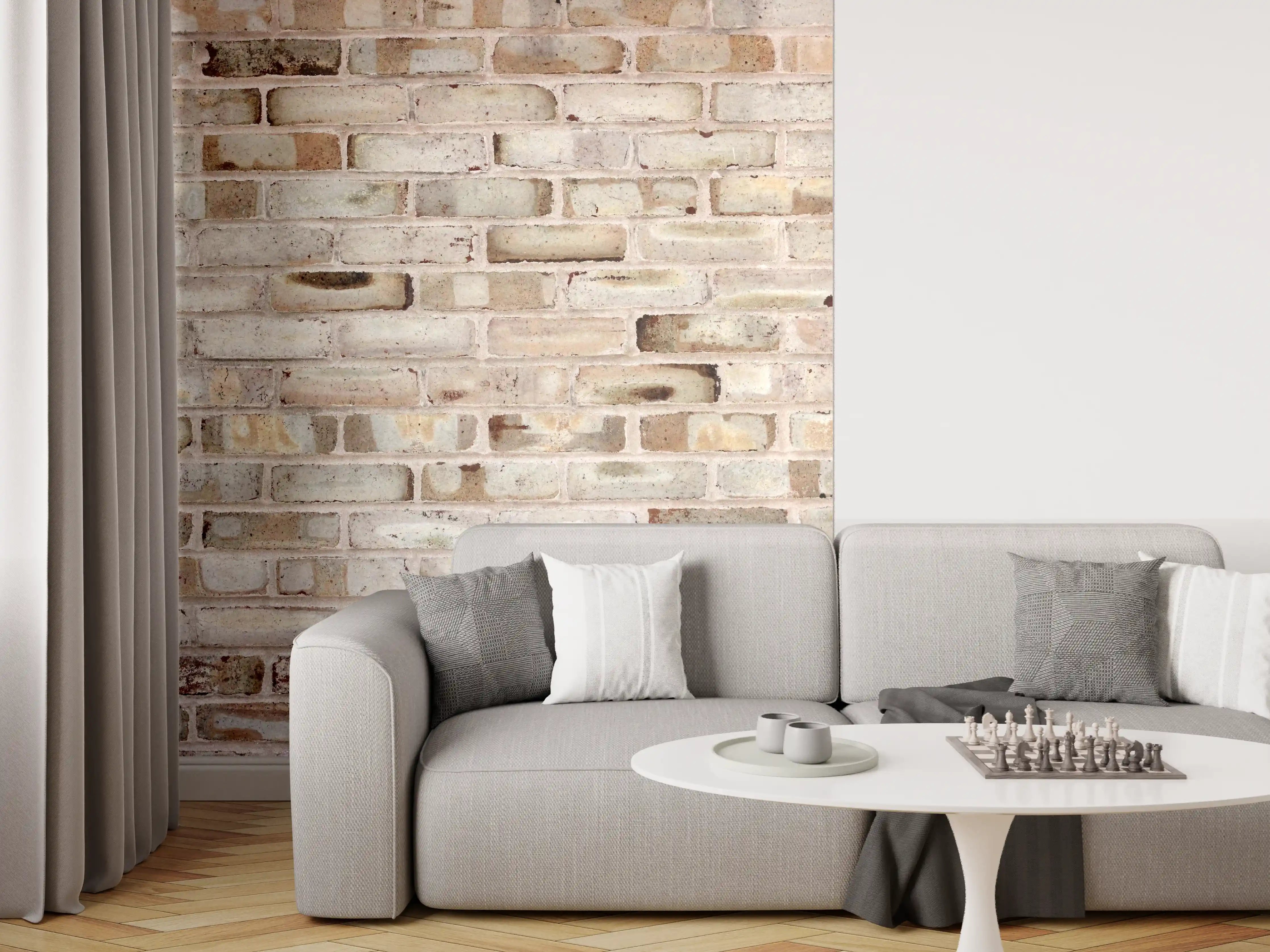 Wandverkleidung Wohnzimmer - Braune verschimmelte Ziegelmauer