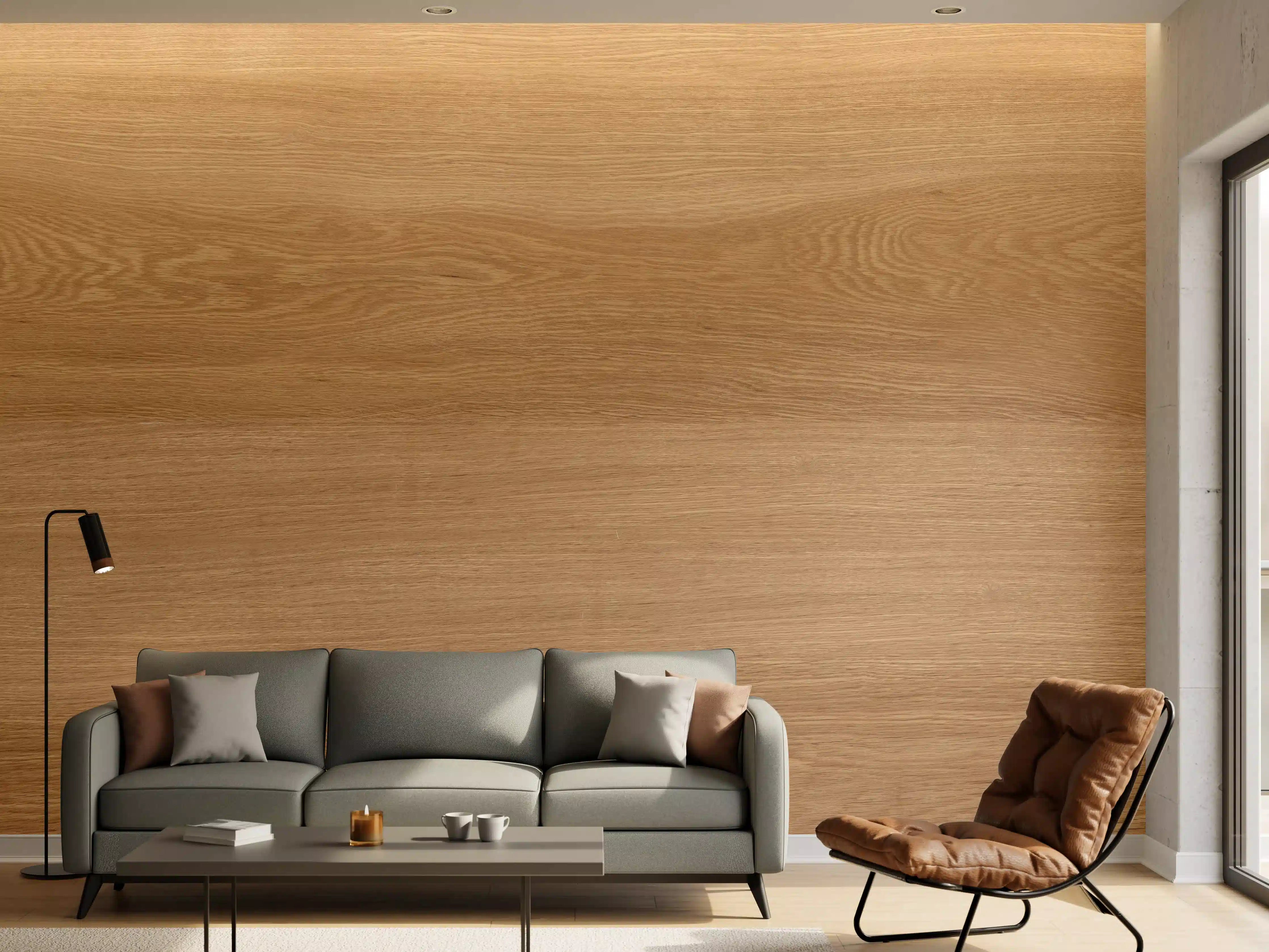 Wandverkleidung Wohnzimmer - Braunes Holzfliesen Muster