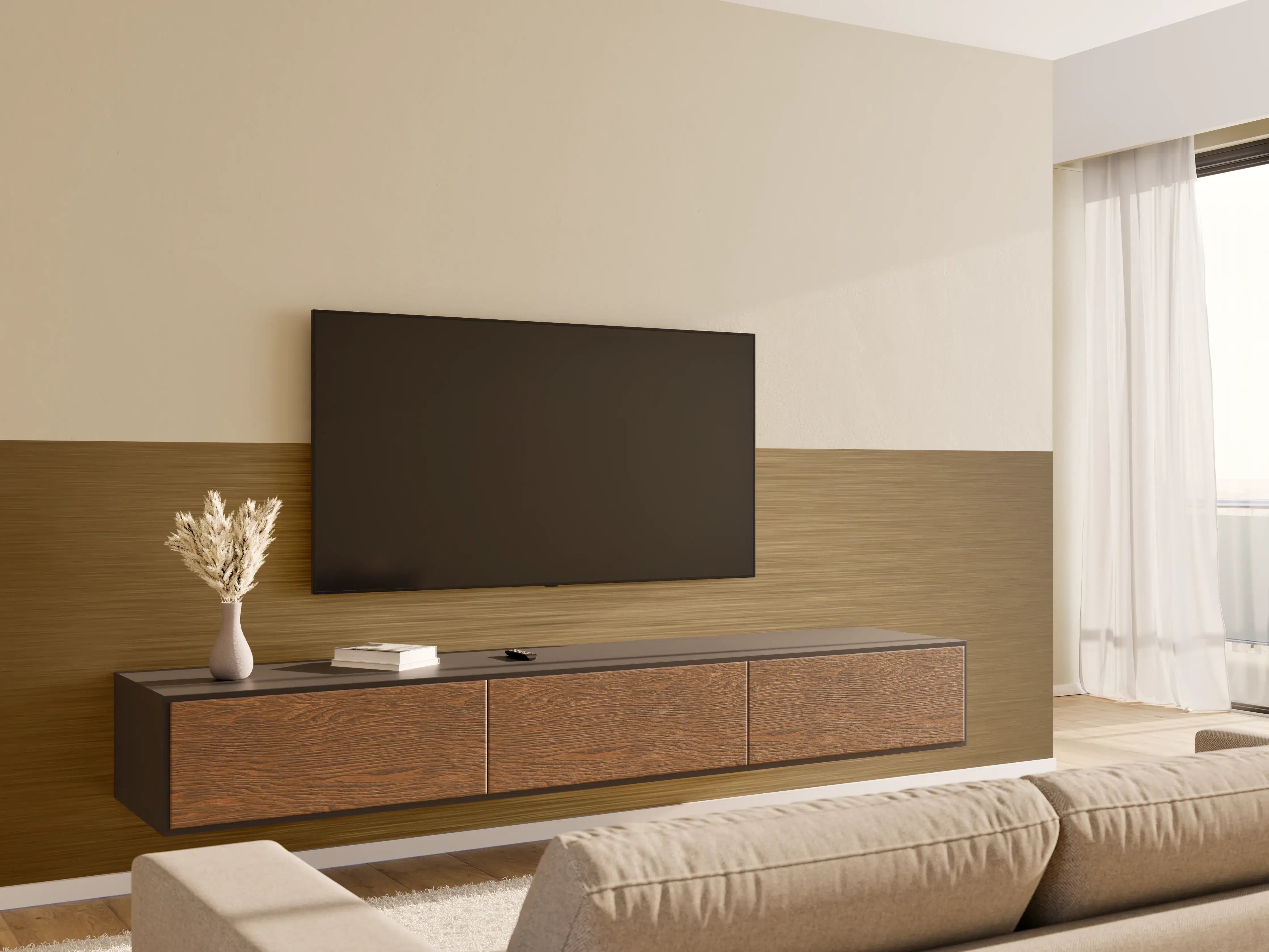Wandverkleidung Wohnzimmer - Bronze - ALU Prime - Metall Gebürstet
