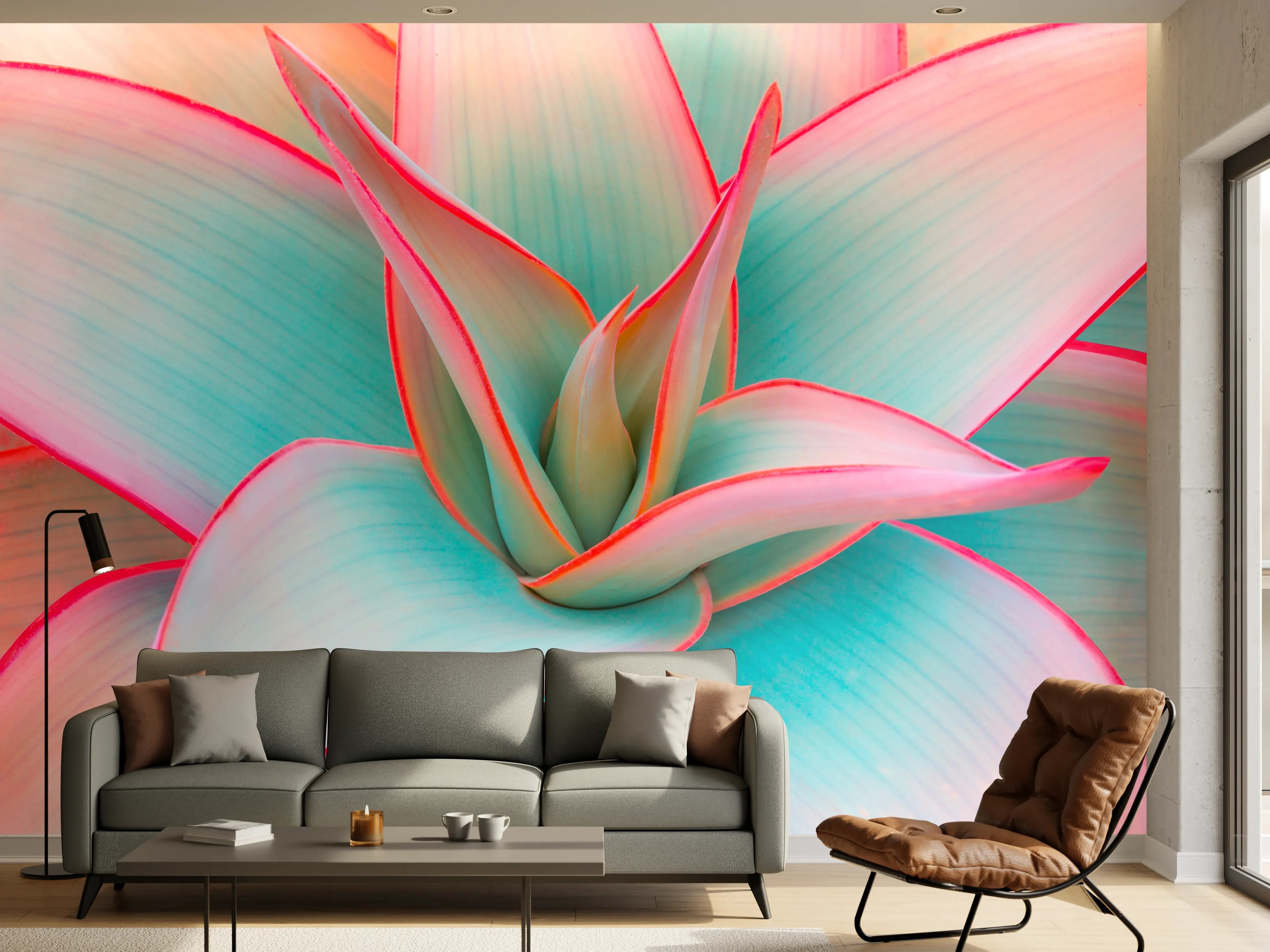 Wandverkleidung Wohnzimmer - Bunte Aloe Vera Pflanze