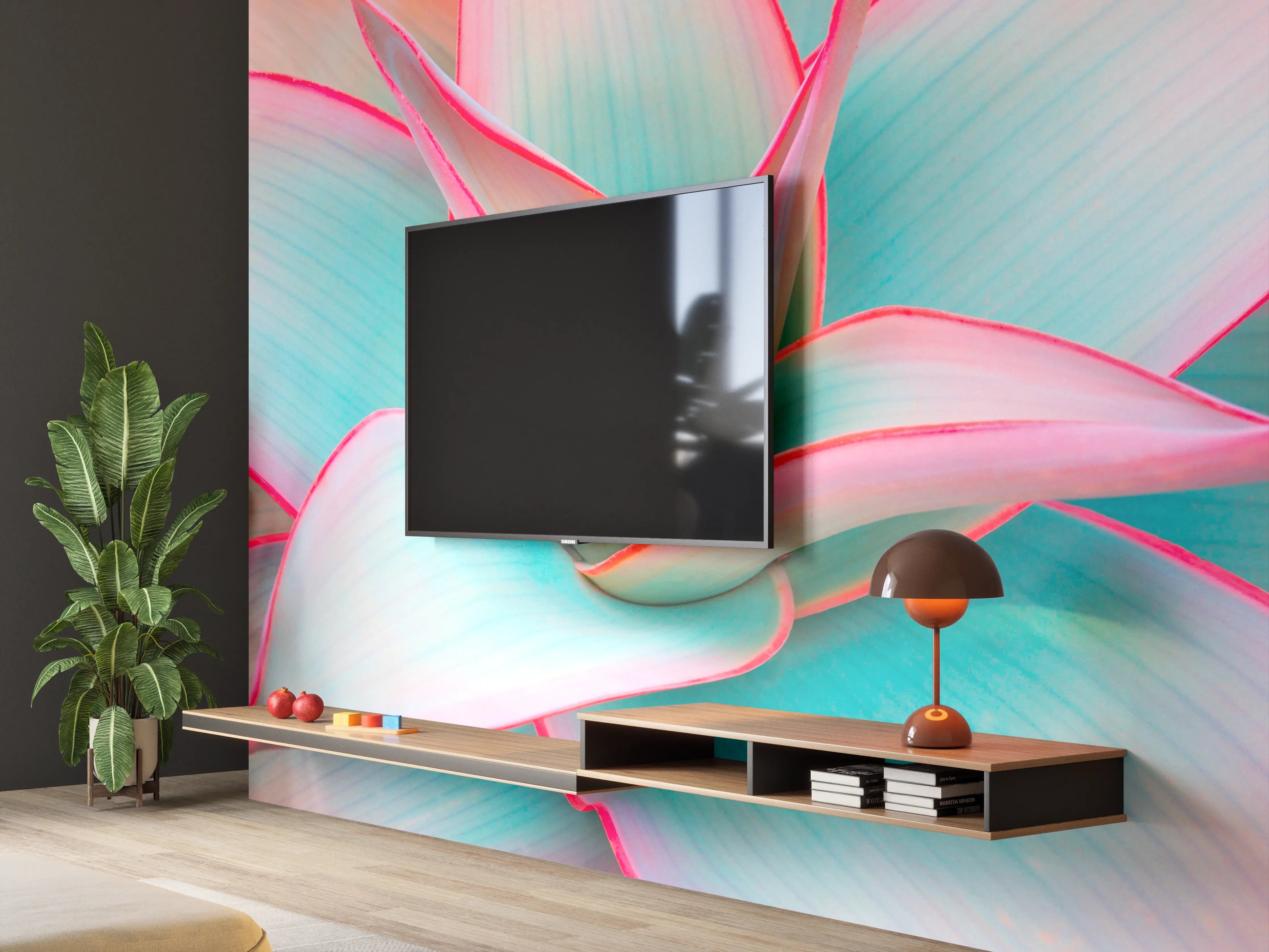 Wandverkleidung Wohnzimmer - Bunte Aloe Vera Pflanze