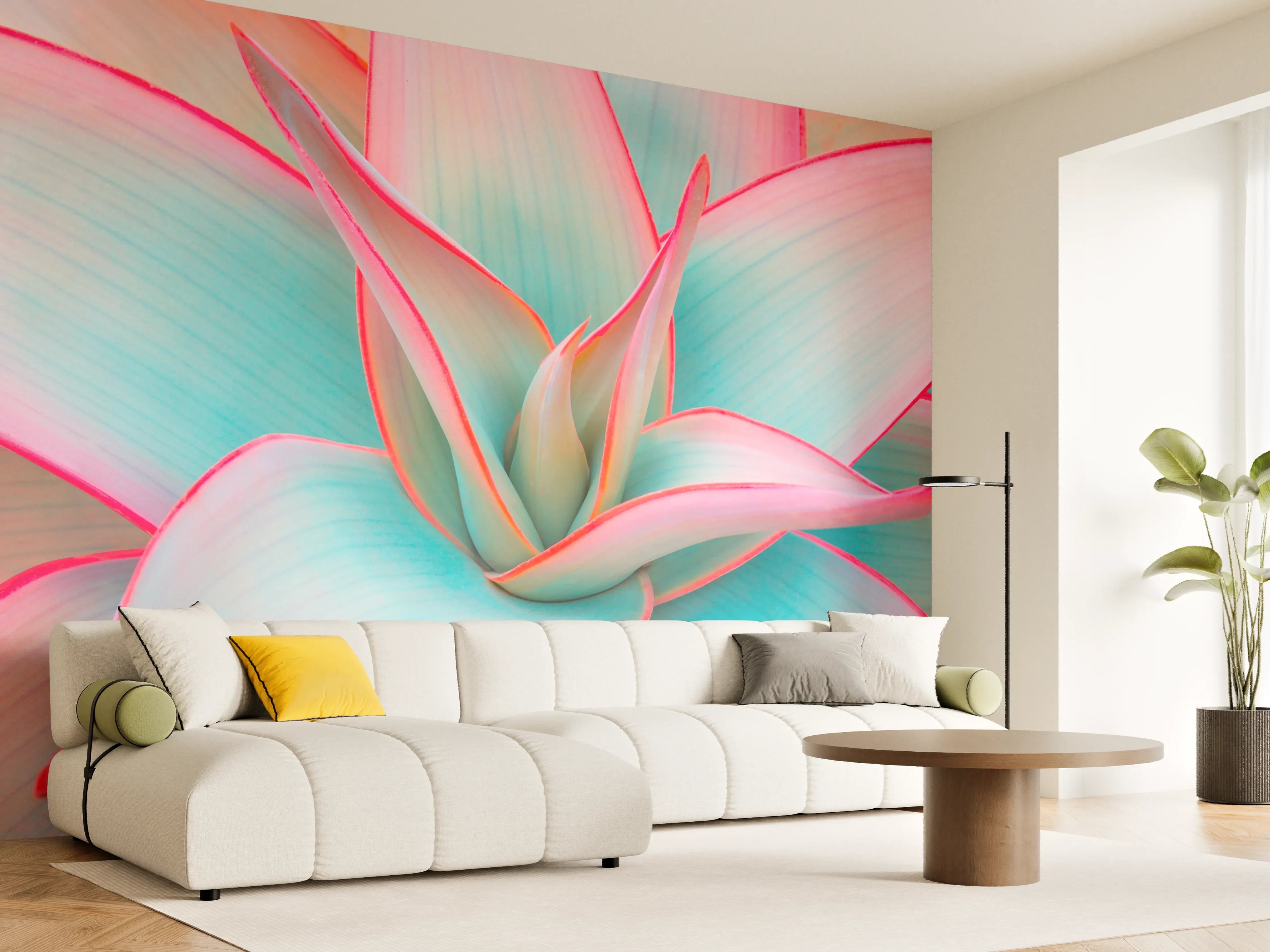 Wandverkleidung Wohnzimmer - Bunte Aloe Vera Pflanze