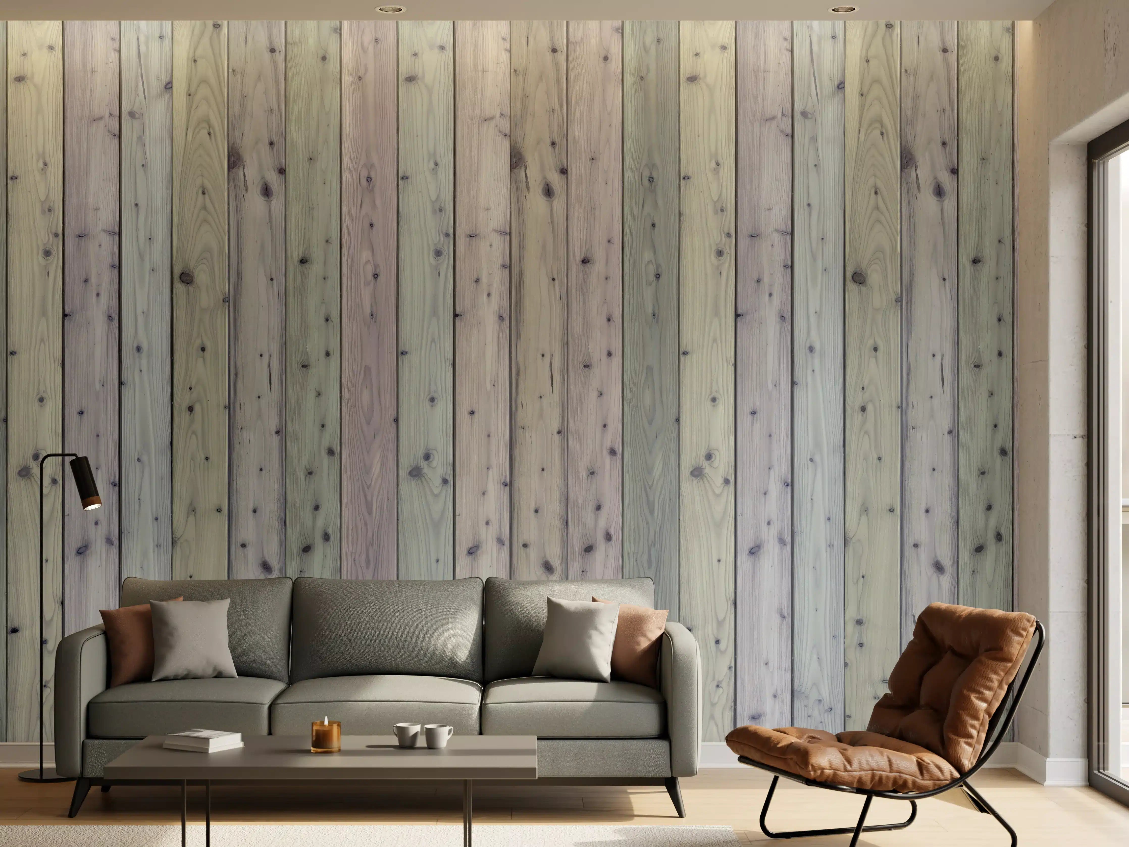 Wandverkleidung Wohnzimmer - Bunte Holz Wand Textur