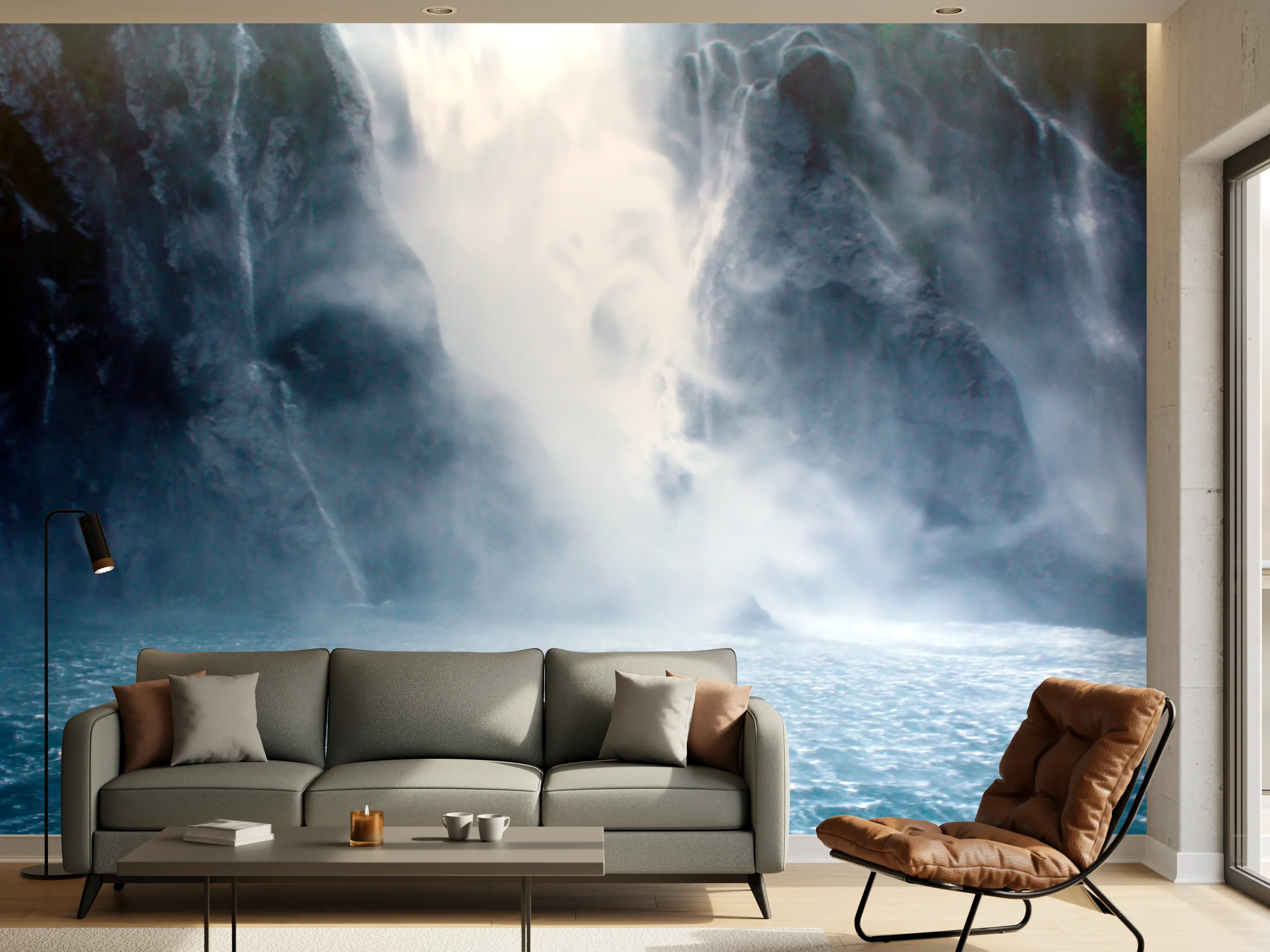 Wandverkleidung Wohnzimmer - Das beeindruckende Naturwunder Wasserfall