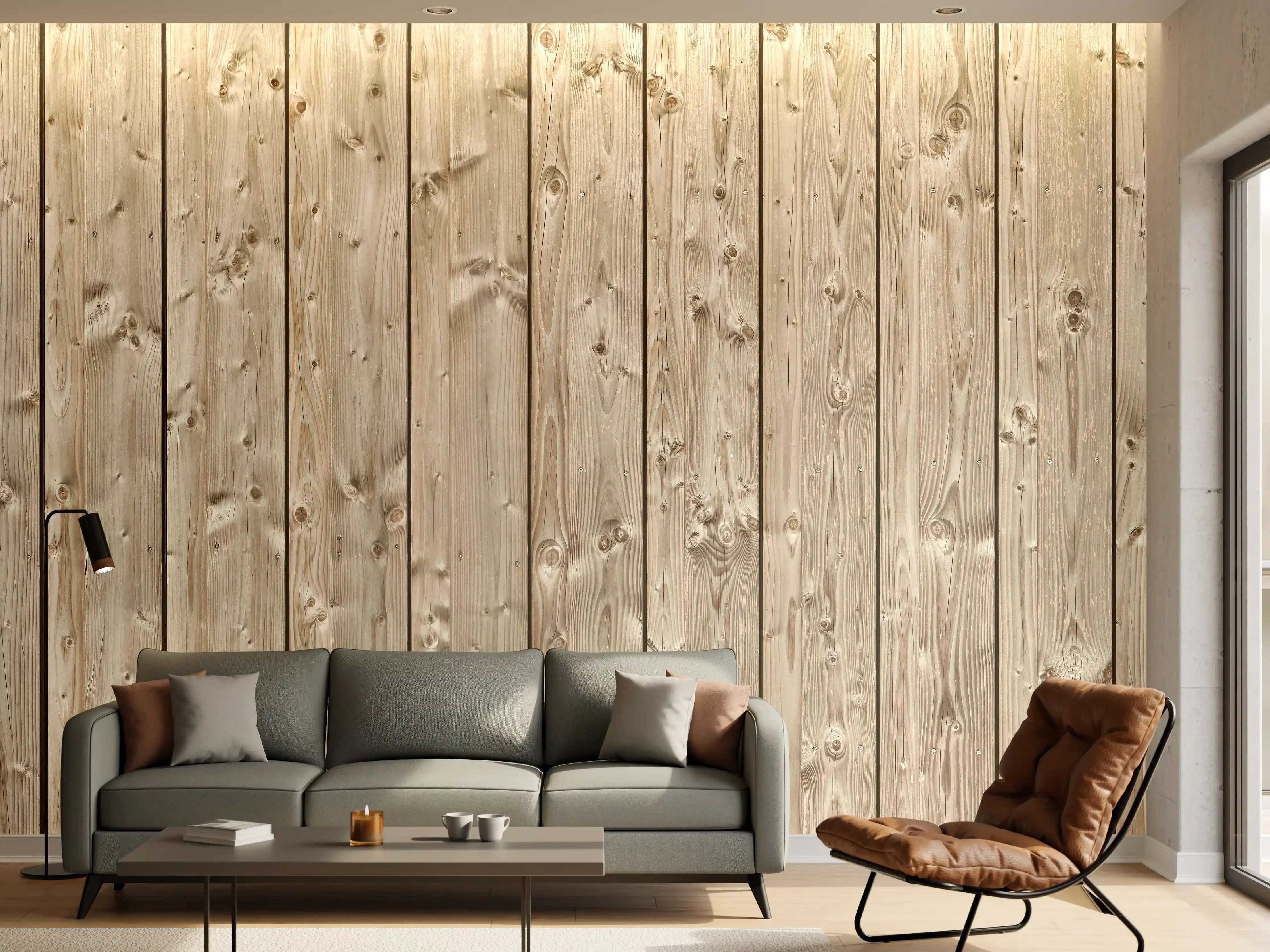 Wandverkleidung Wohnzimmer - Dekorative Holztextur