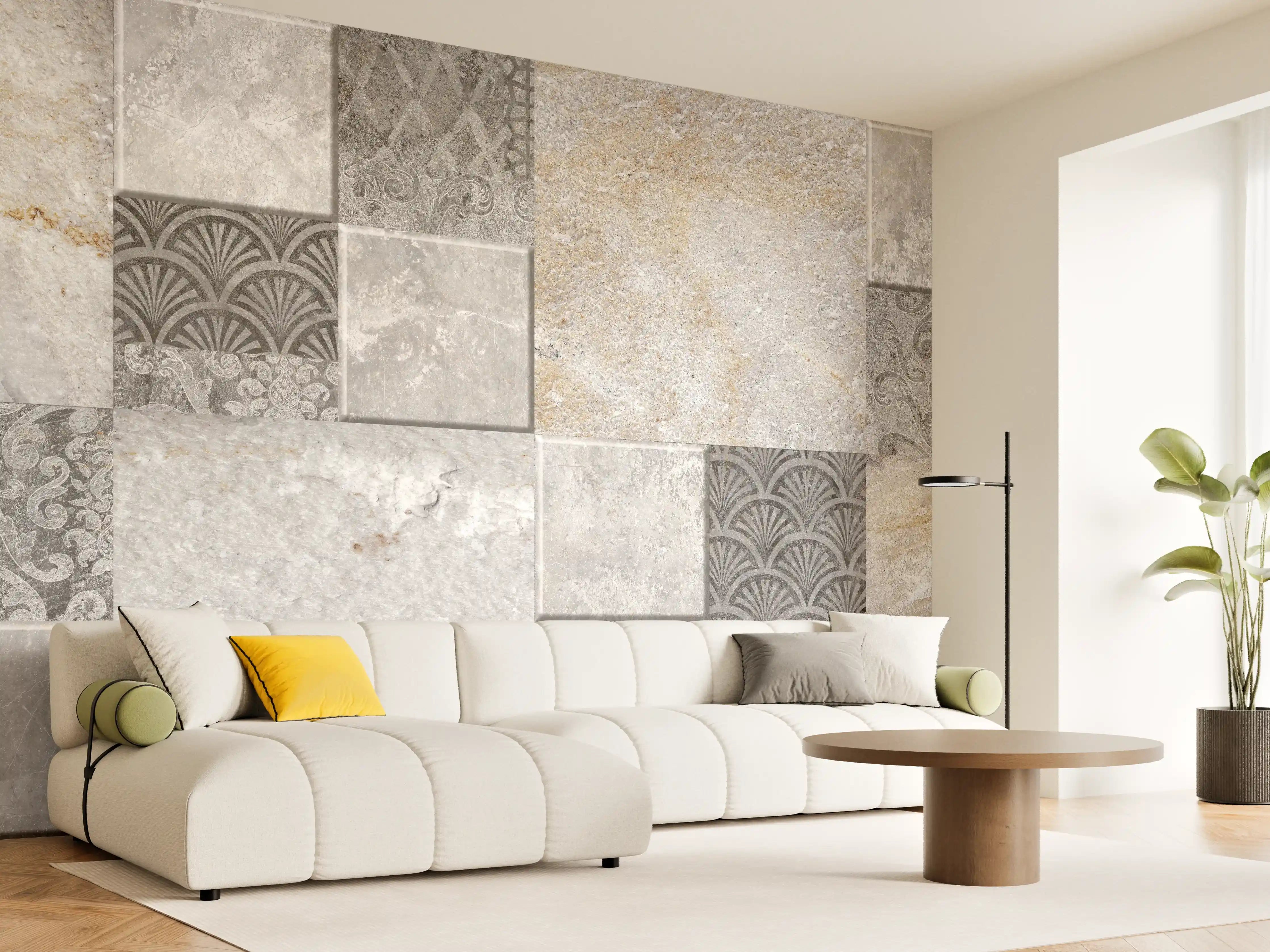 Wandverkleidung Wohnzimmer - Dekorativer Steinmosaik