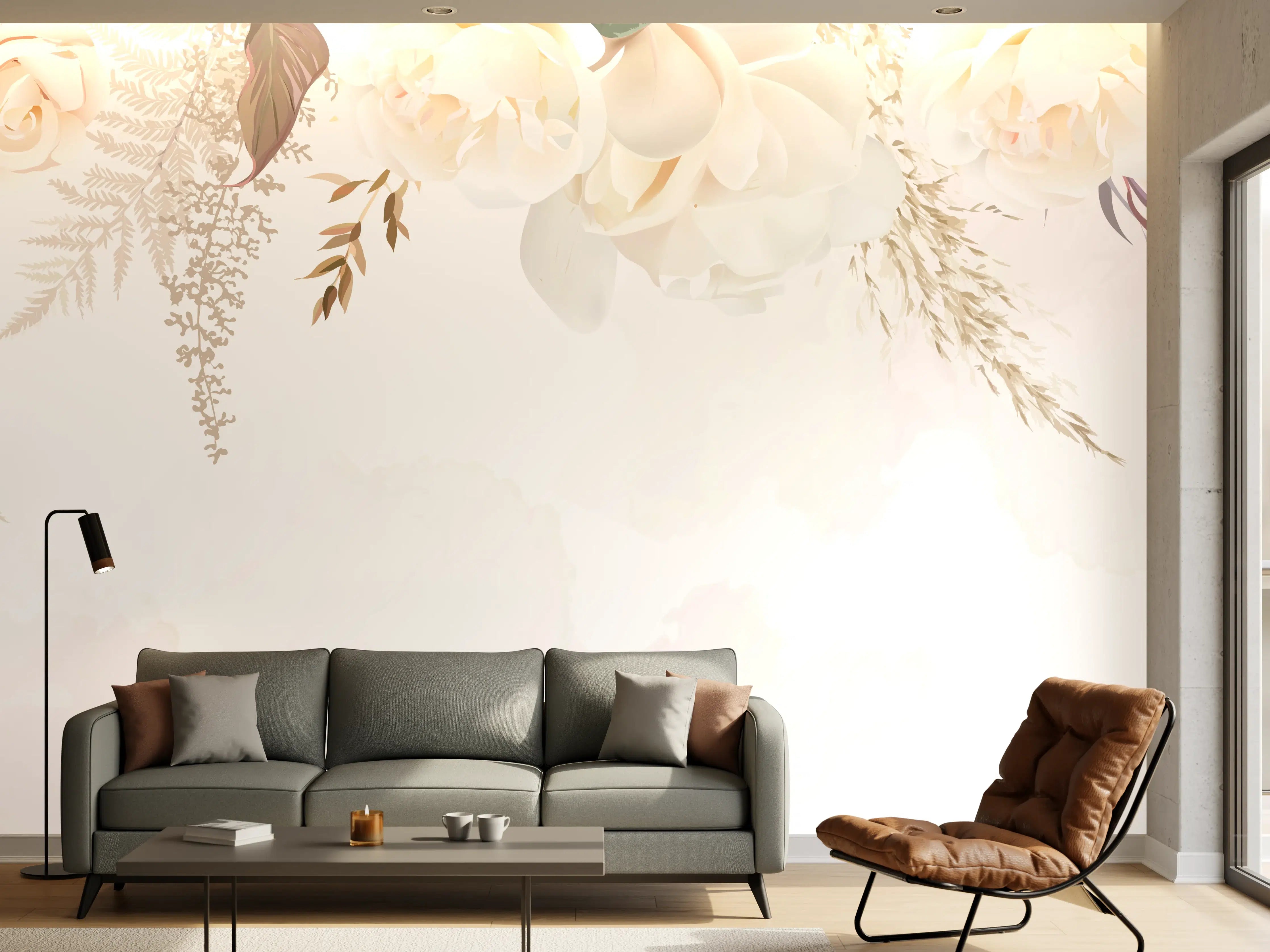 Wandverkleidung Wohnzimmer - Delicate Floral Tiara